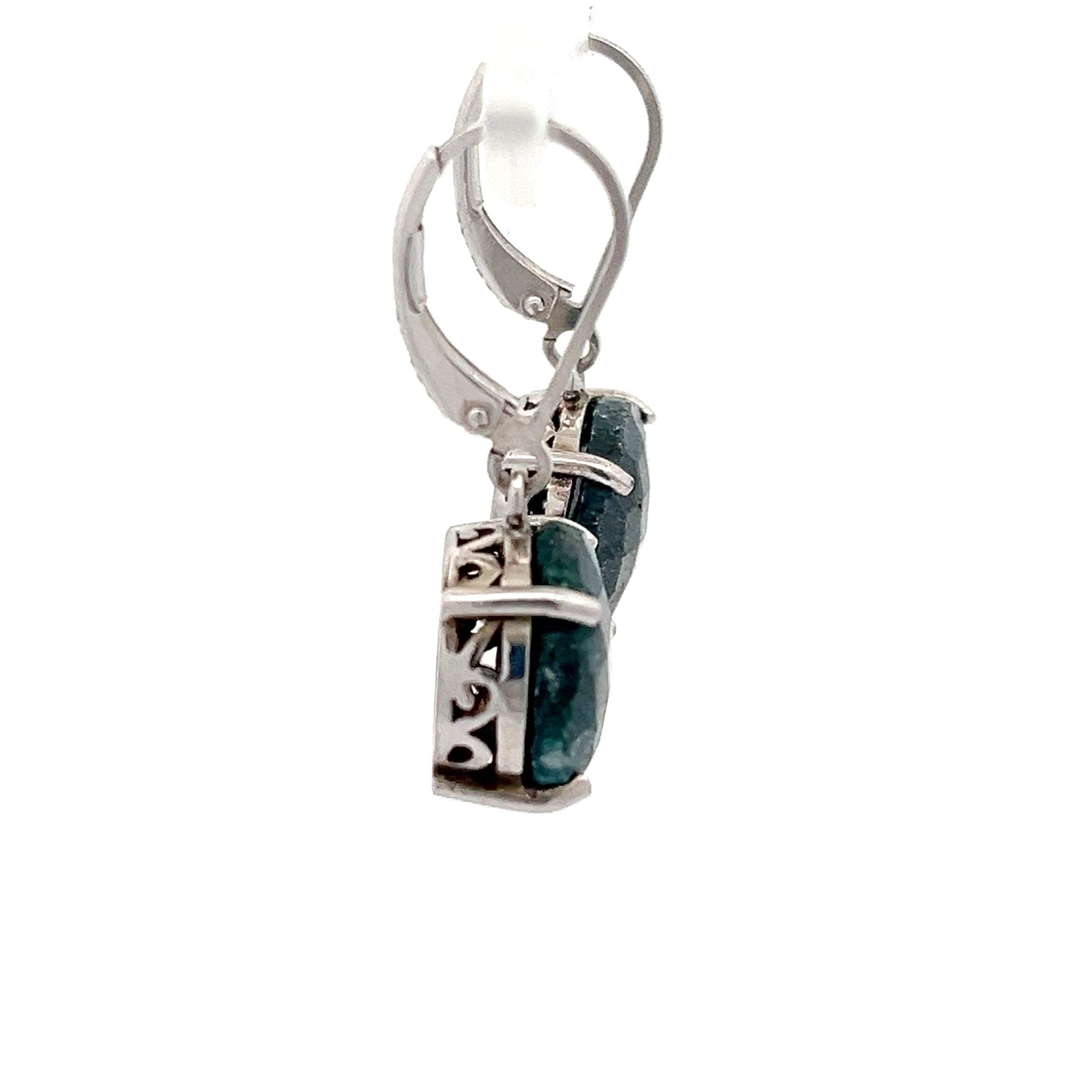 Art-Deco / Vintage Ohrringe Sterling Silber mit grünem Stein