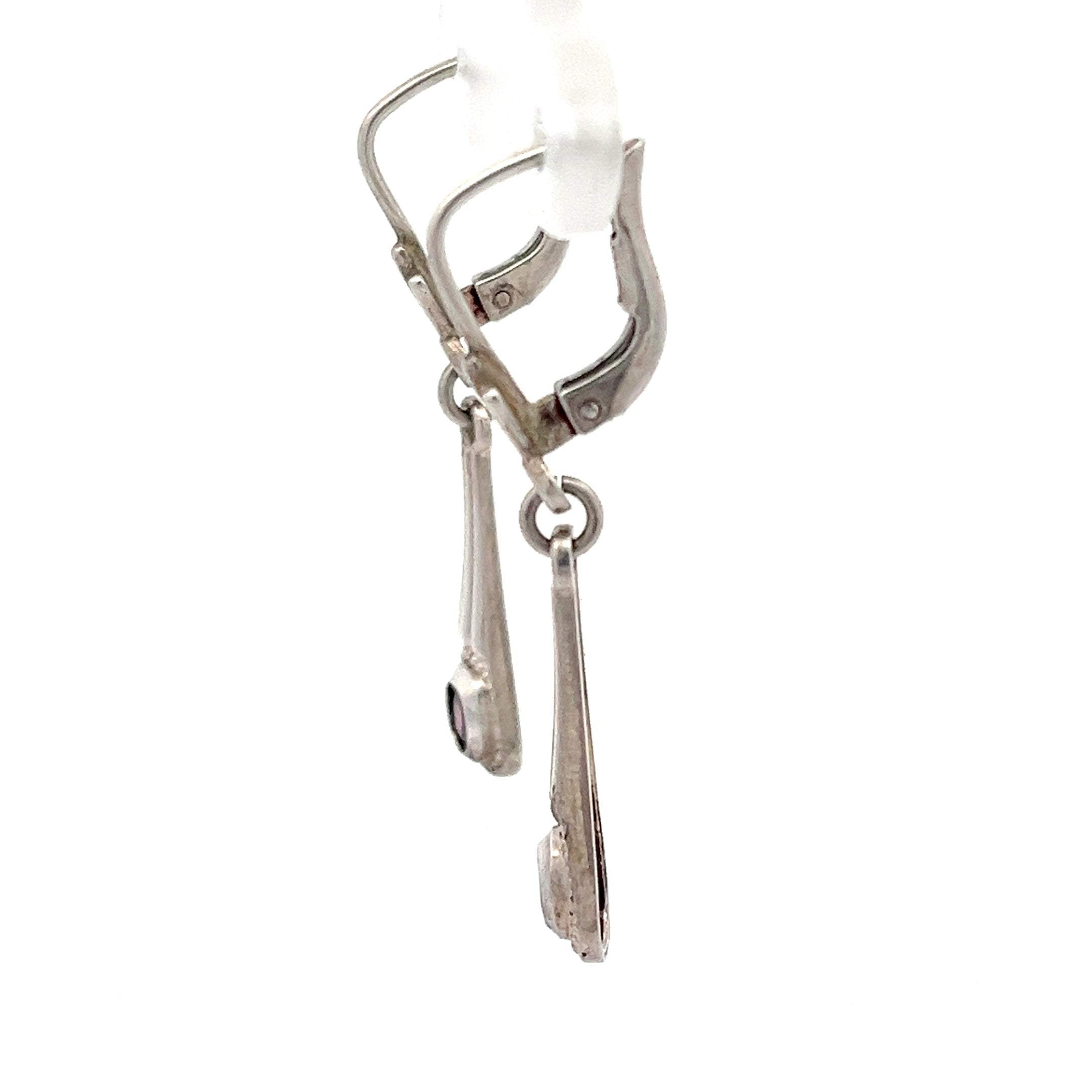 Ohrringe Sterling Silber mit rosa Steinen