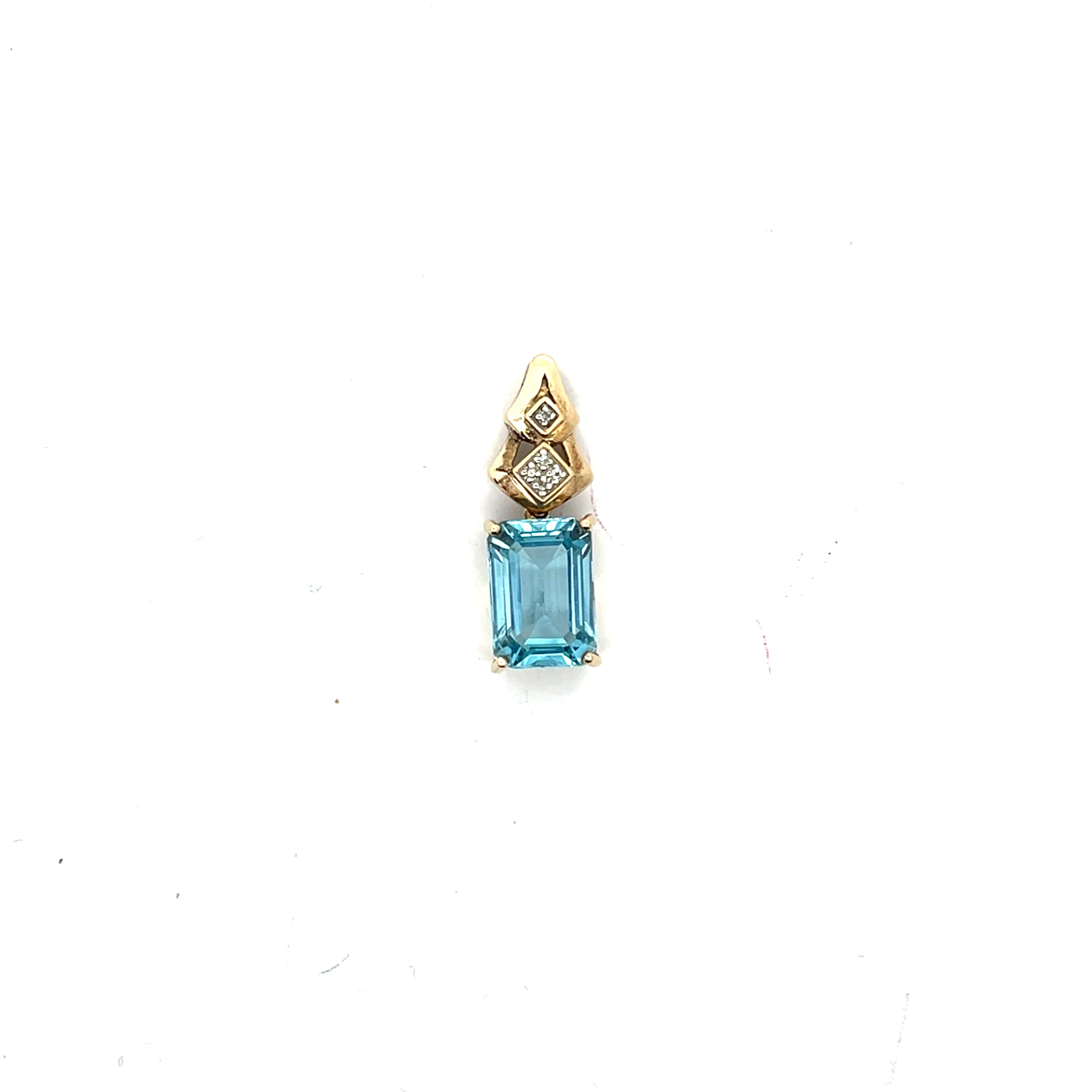 Himmelblauer Topas Goldanhänger 375 9 Karat Echtheitszertifikat