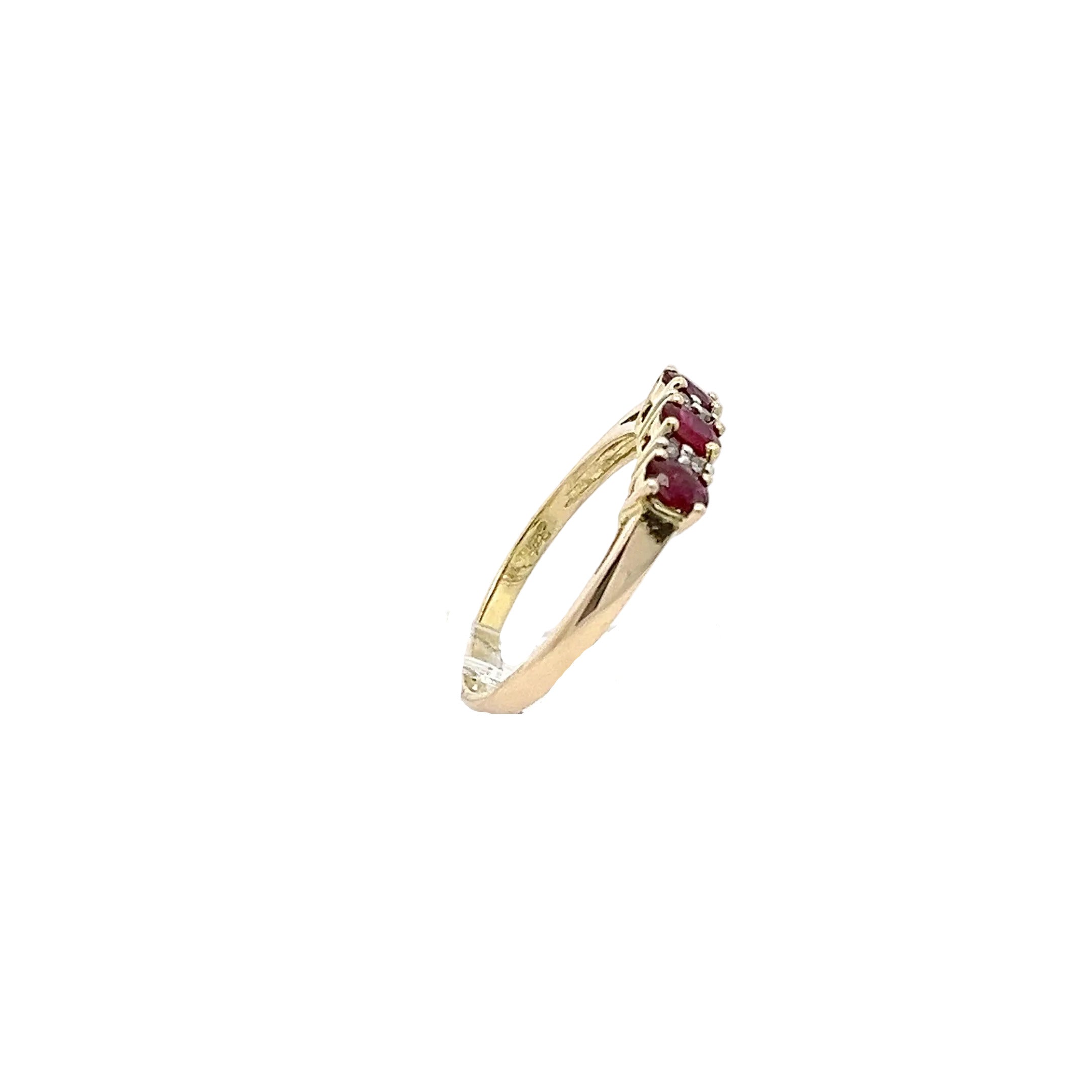 Rubin Brillanten Damenring Gelb Gold 585 14 Karat *55