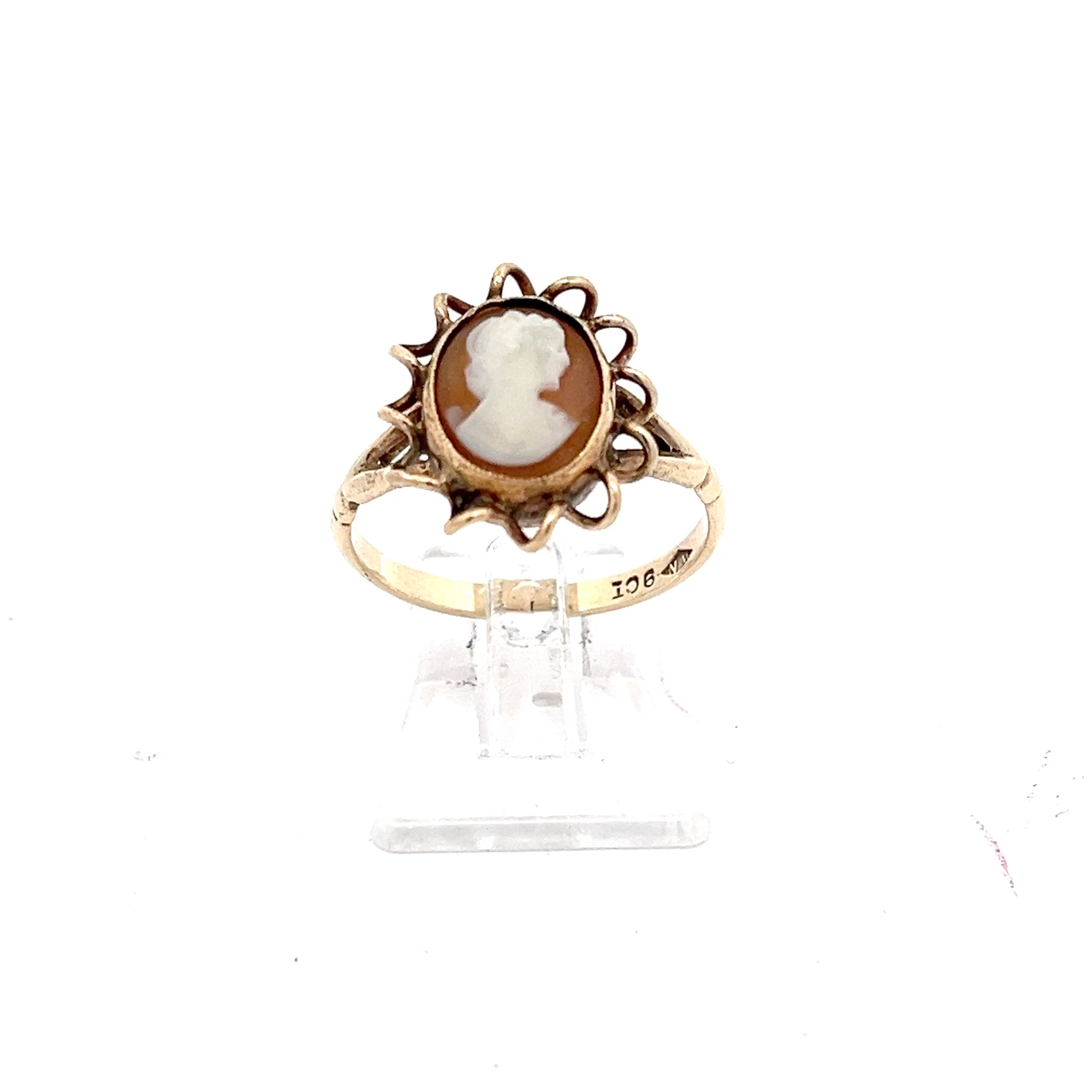 Kamee Vintage Damenring Gelb Gold 333 8 Karat *56