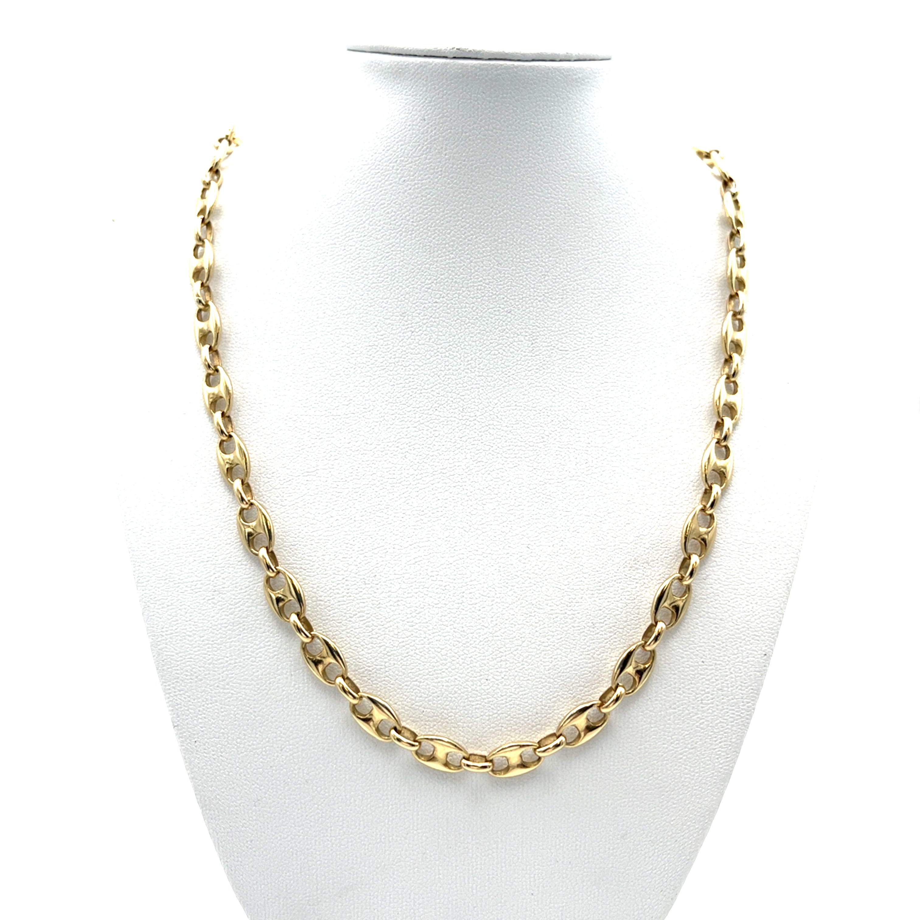 Bohnenkette Gelb Gold 585 14 Karat 60cm