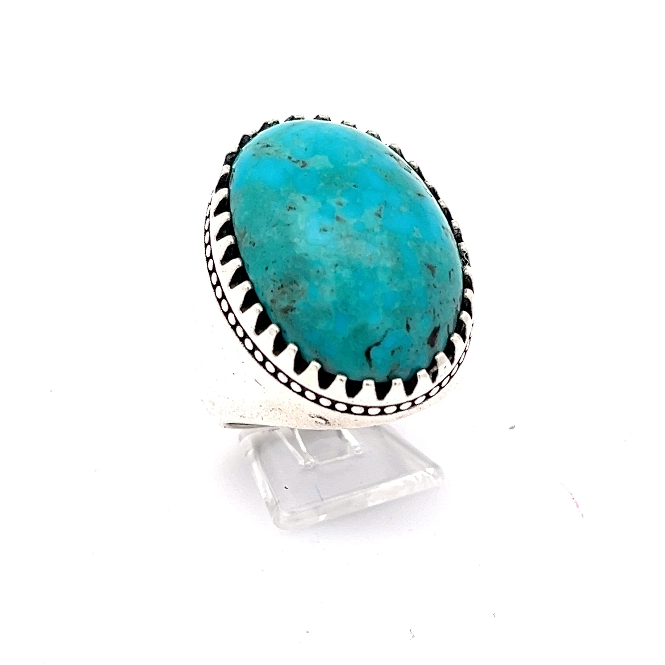 Navajo Sterling Silber Ring mit türkisem Stein *64