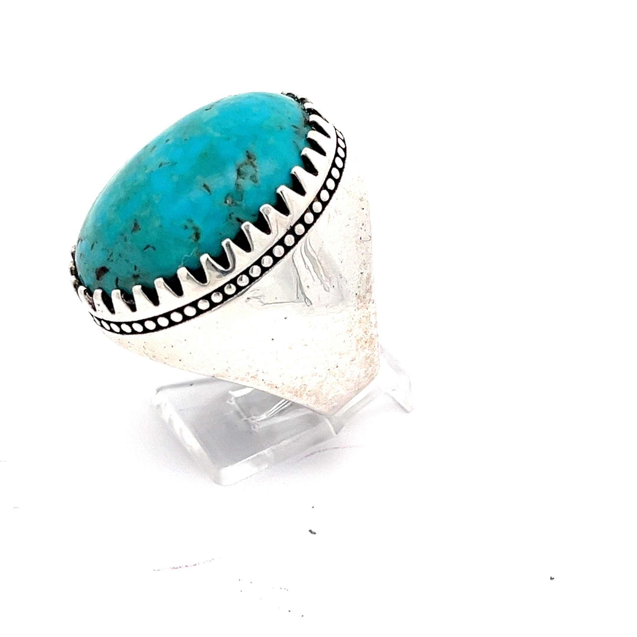 Navajo Sterling Silber Ring mit türkisem Stein *64