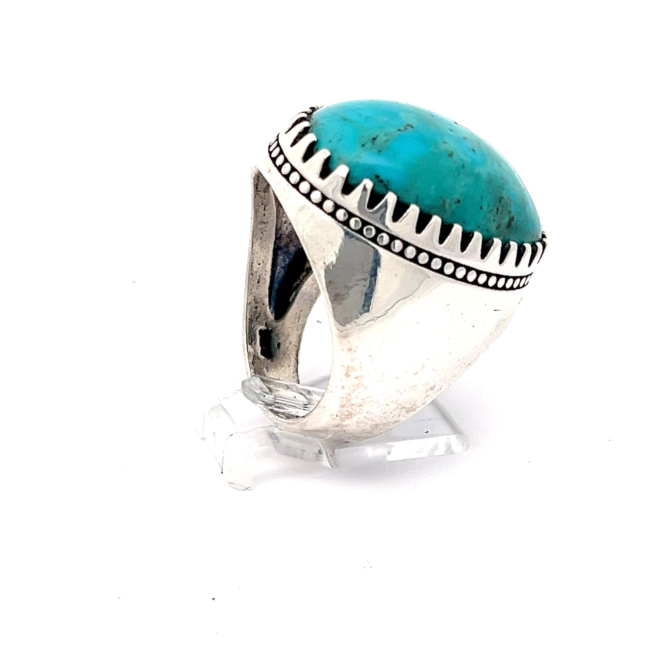 Navajo Sterling Silber Ring mit türkisem Stein *64