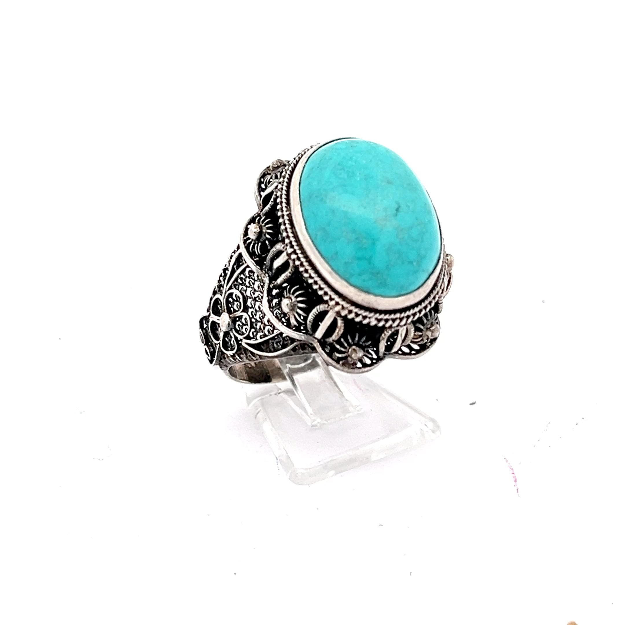 Navajo Sterling Silber 925 mit Farbstein türkis *60