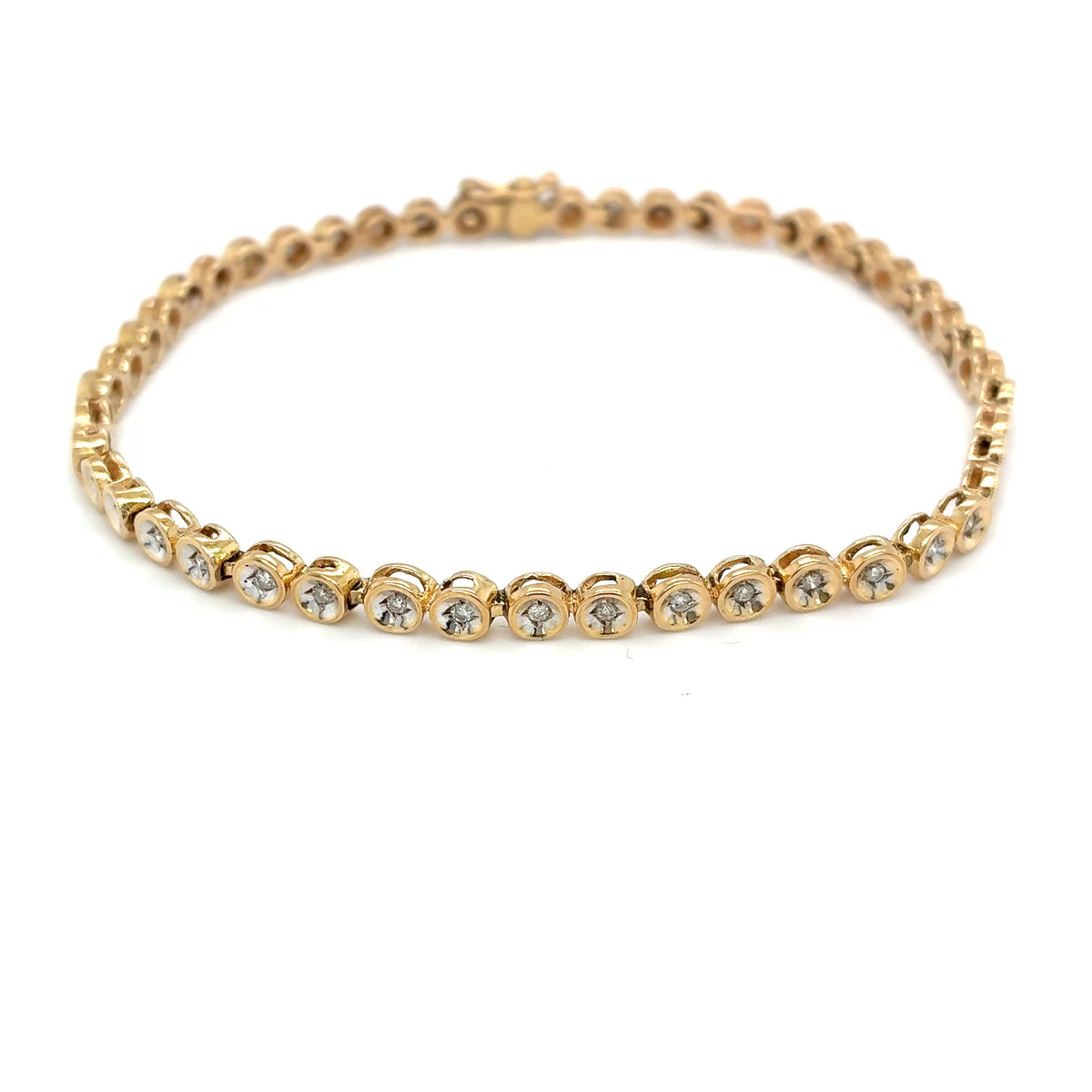 Tennisarmband Gold 585 / 14Kt Brillanten L: 19,5cm