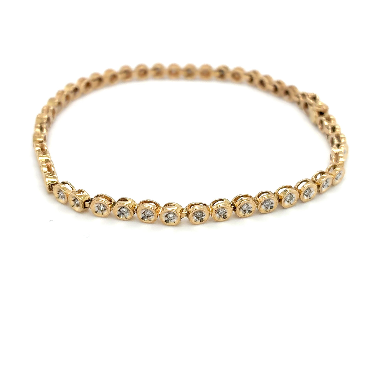 Tennisarmband Gold 585 / 14Kt Brillanten L: 19,5cm