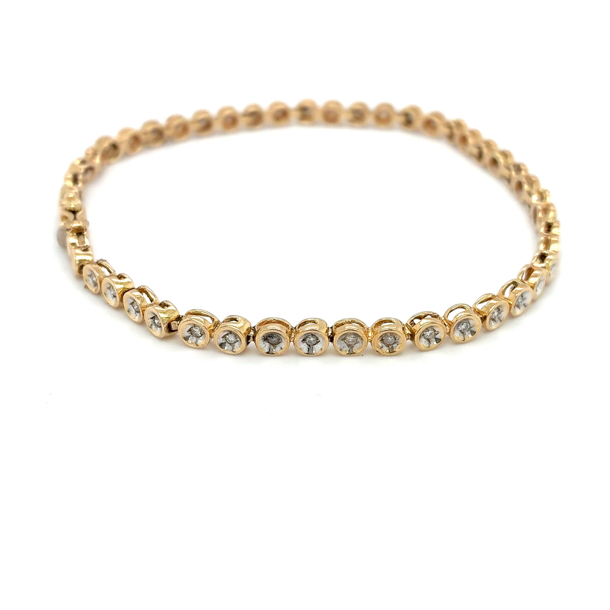 Tennisarmband Gold 585 / 14Kt Brillanten L: 19,5cm