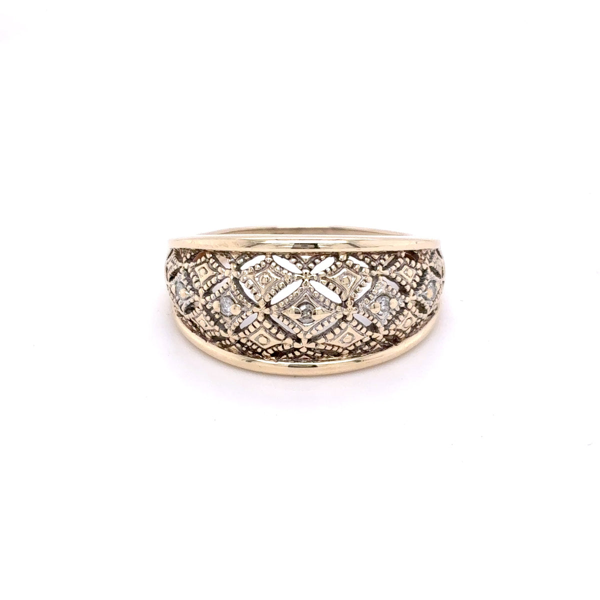 Damenring Goldring 375 / 9 Karat Gelbgold Diamant Gr.54