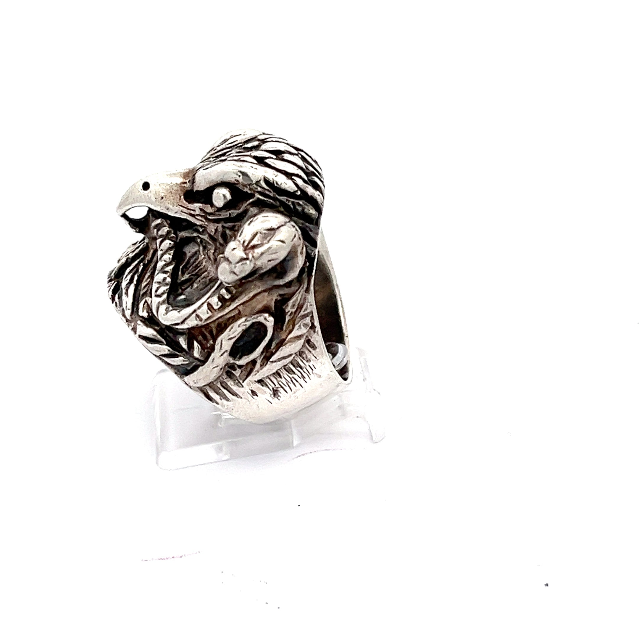 Schlangen Adler Herrenring Sterling Silber 925