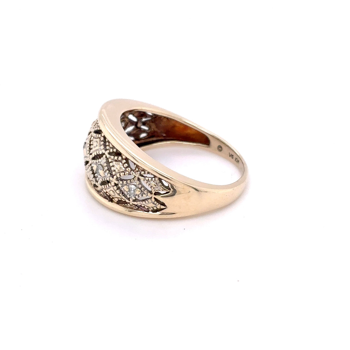Damenring Goldring 375 / 9 Karat Gelbgold Diamant Gr.54