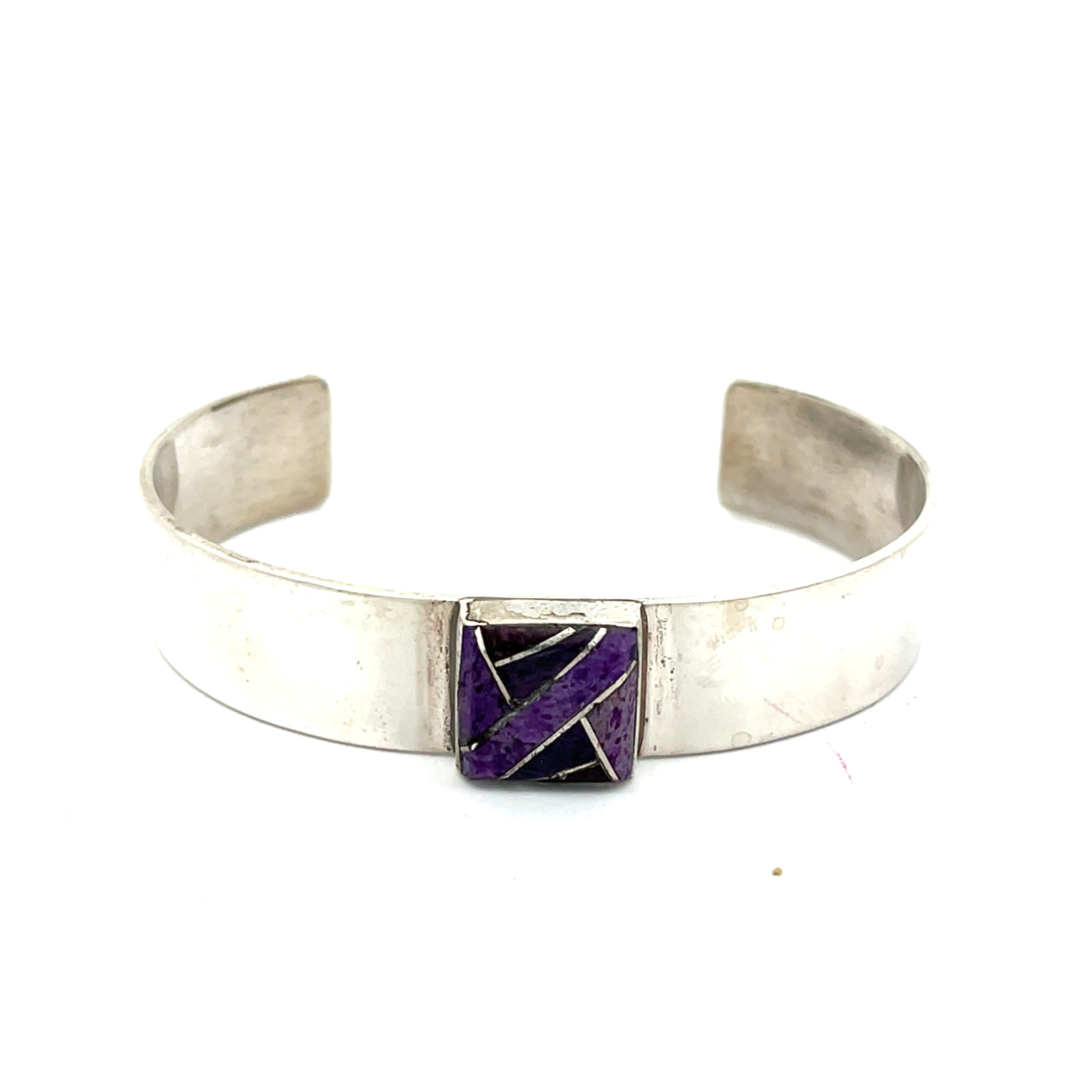 Armreif Sterling Silber 925 mit lila Stein