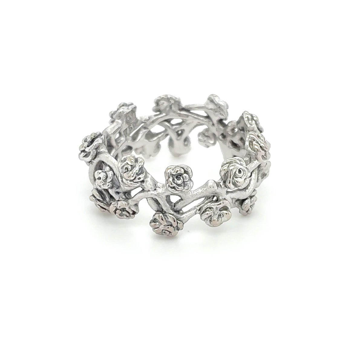 Ring Weißgold Rosen 750 Gold 18kt Gr. 55