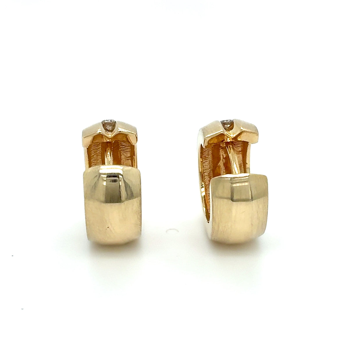 Creolen Gold Brillant Ohrringe 585 Gelbgold 14 Karat