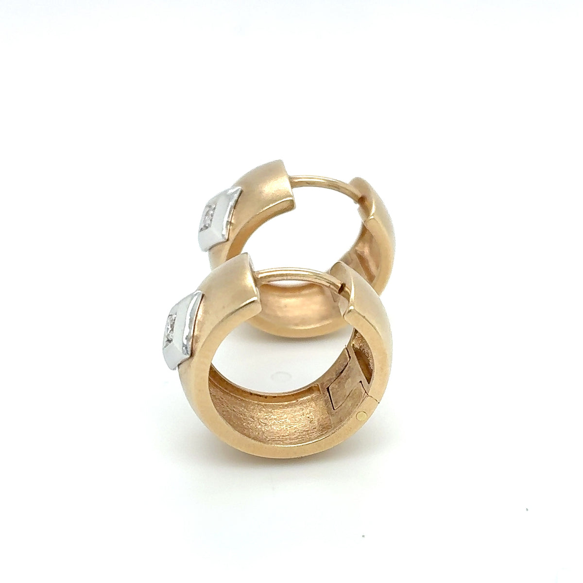 Creolen Gold Brillant Ohrringe 585 Gelbgold 14 Karat