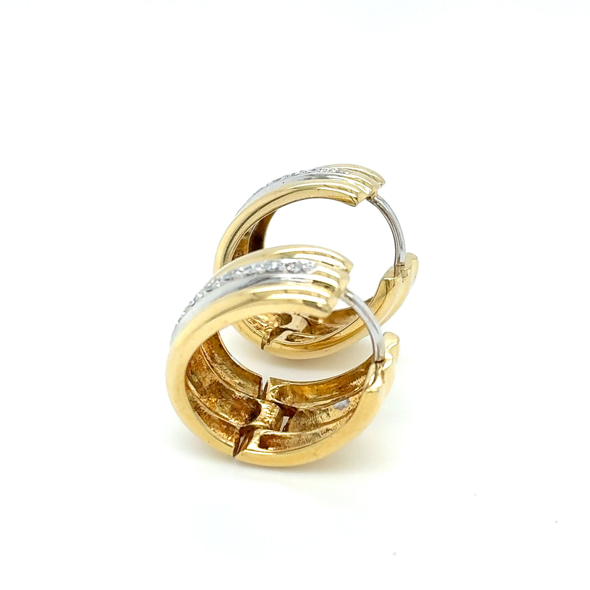 Creolen Gold Diamant Ohrringe 750 Gelbgold 18 Karat