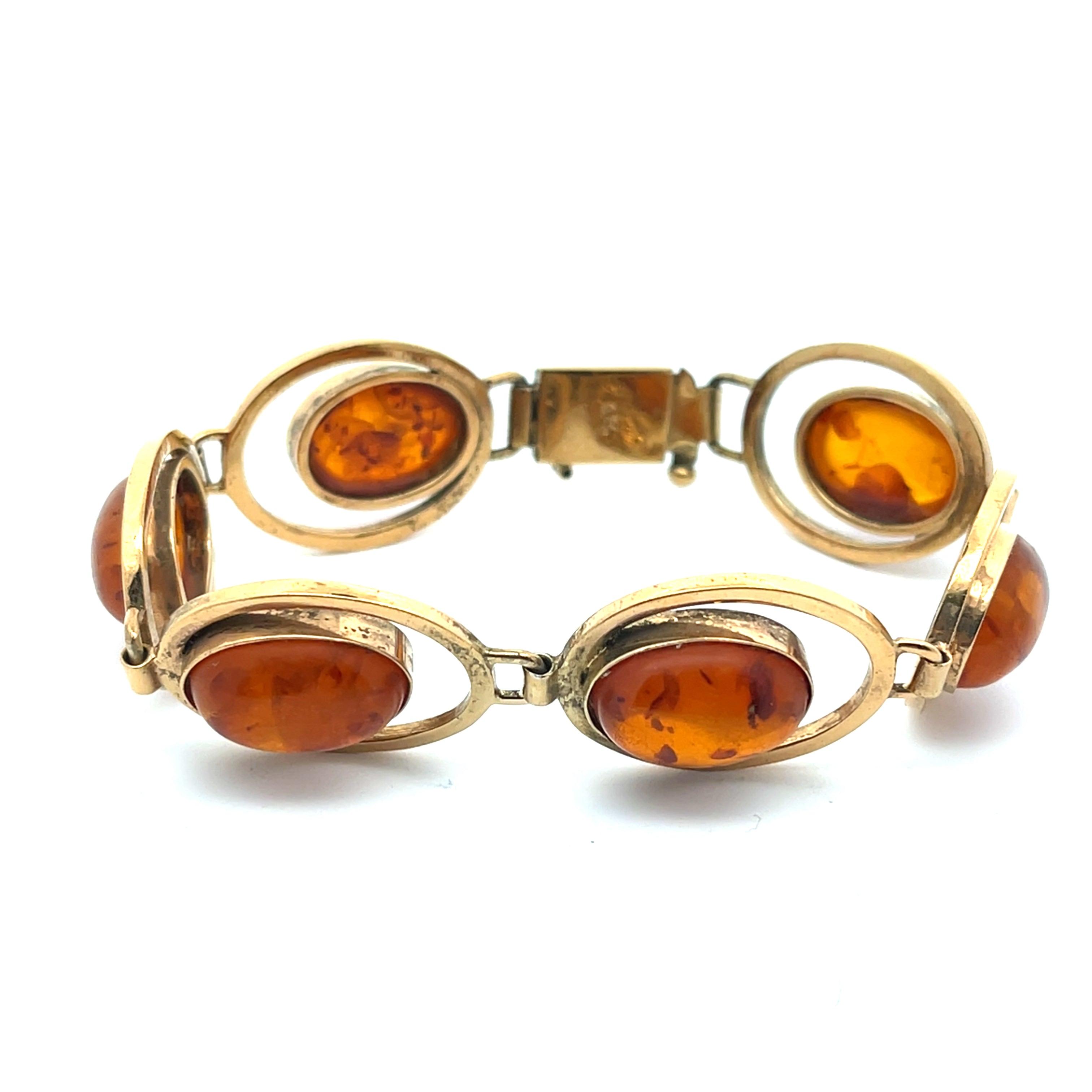 Bernstein Armband Sterling Silber vergoldet