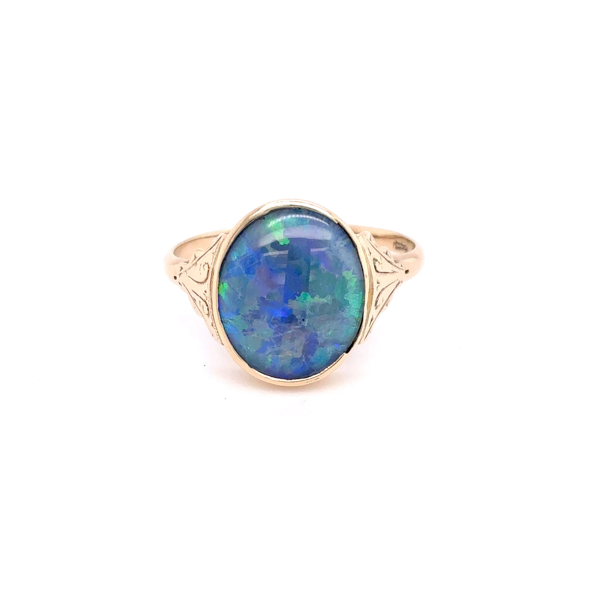 Opal Triplette Ring Gelbgold 585/14kt Gold Gr. 57