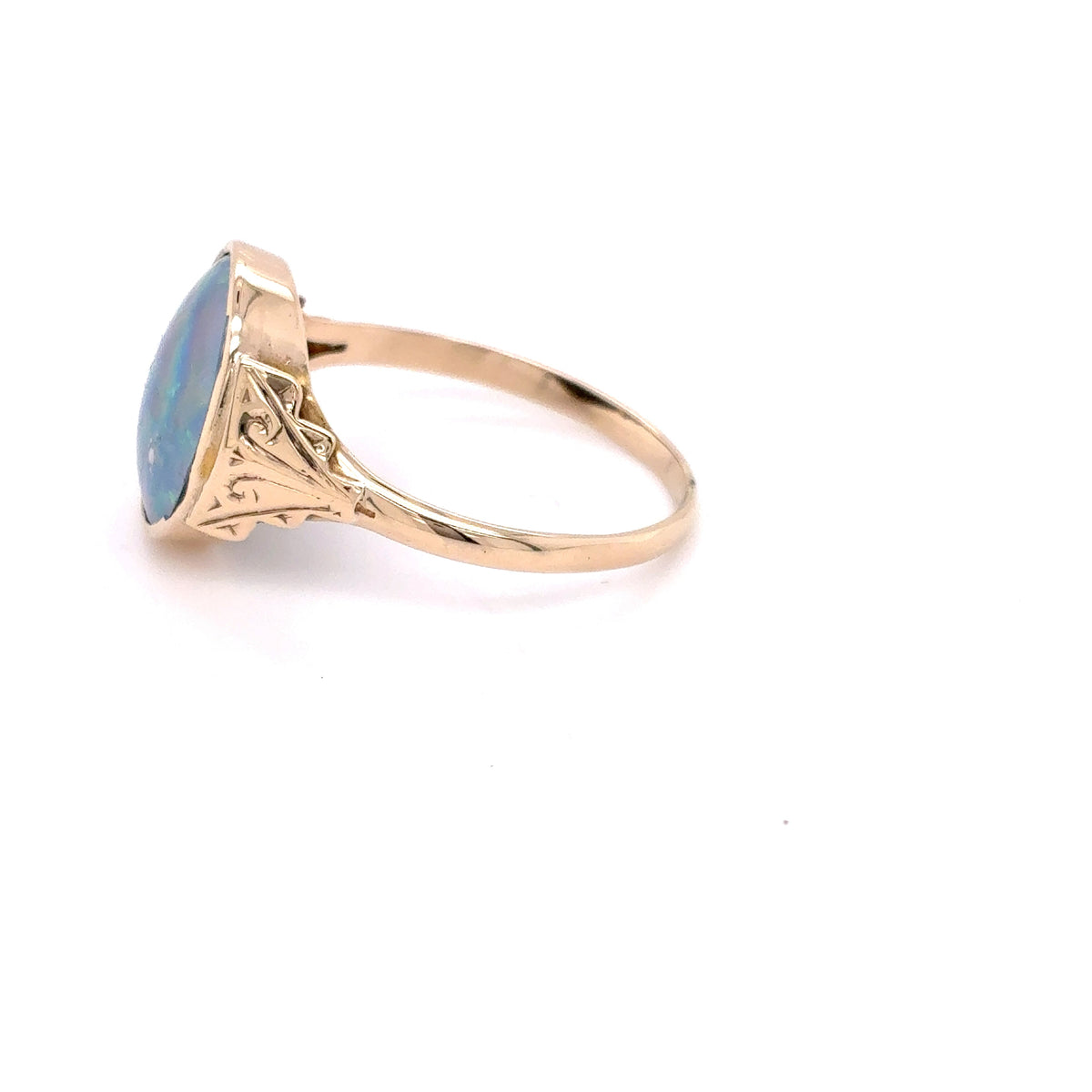 Opal Triplette Ring Gelbgold 585/14kt Gold Gr. 57