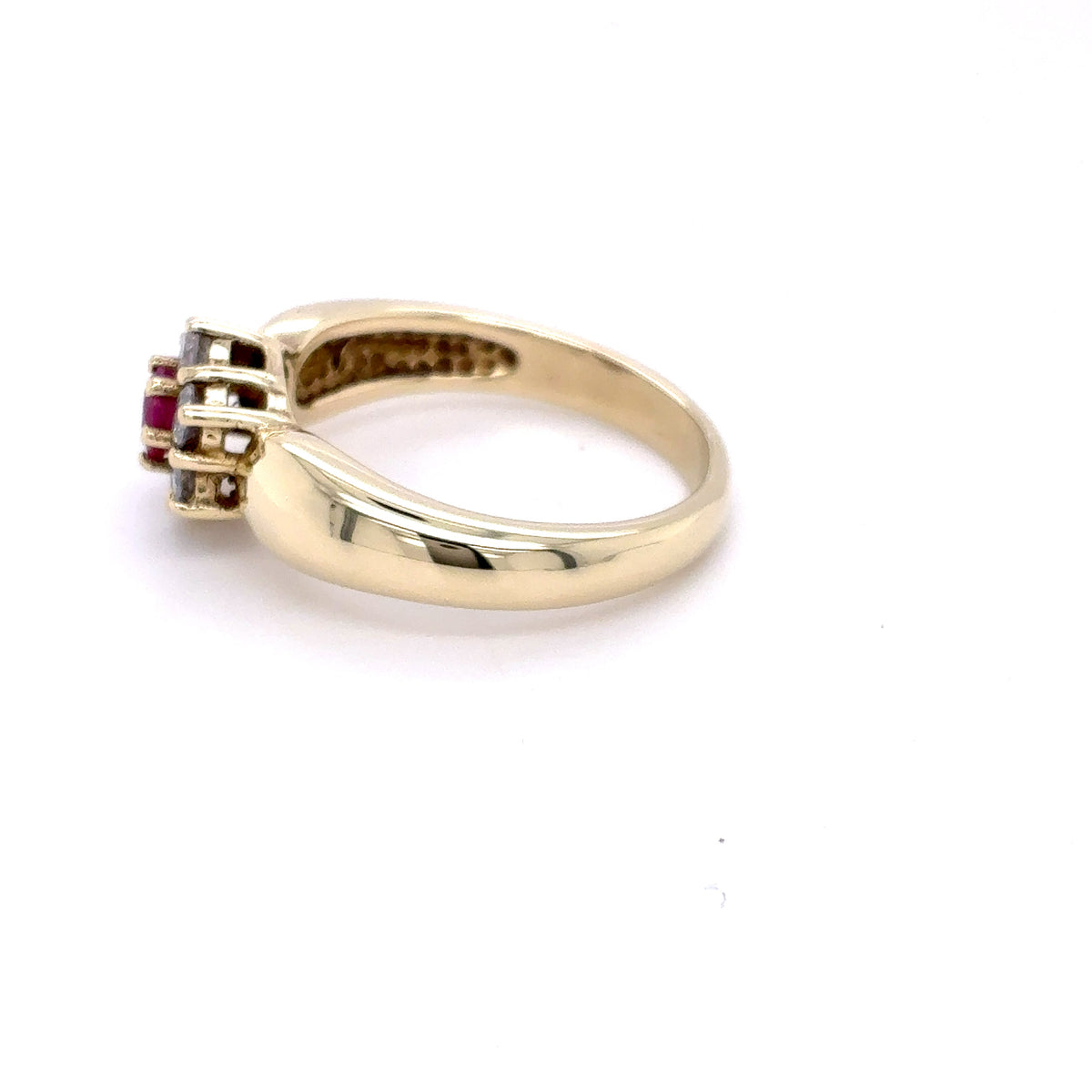 Damenring Gelbgold 585/14kt Brillant Rubin