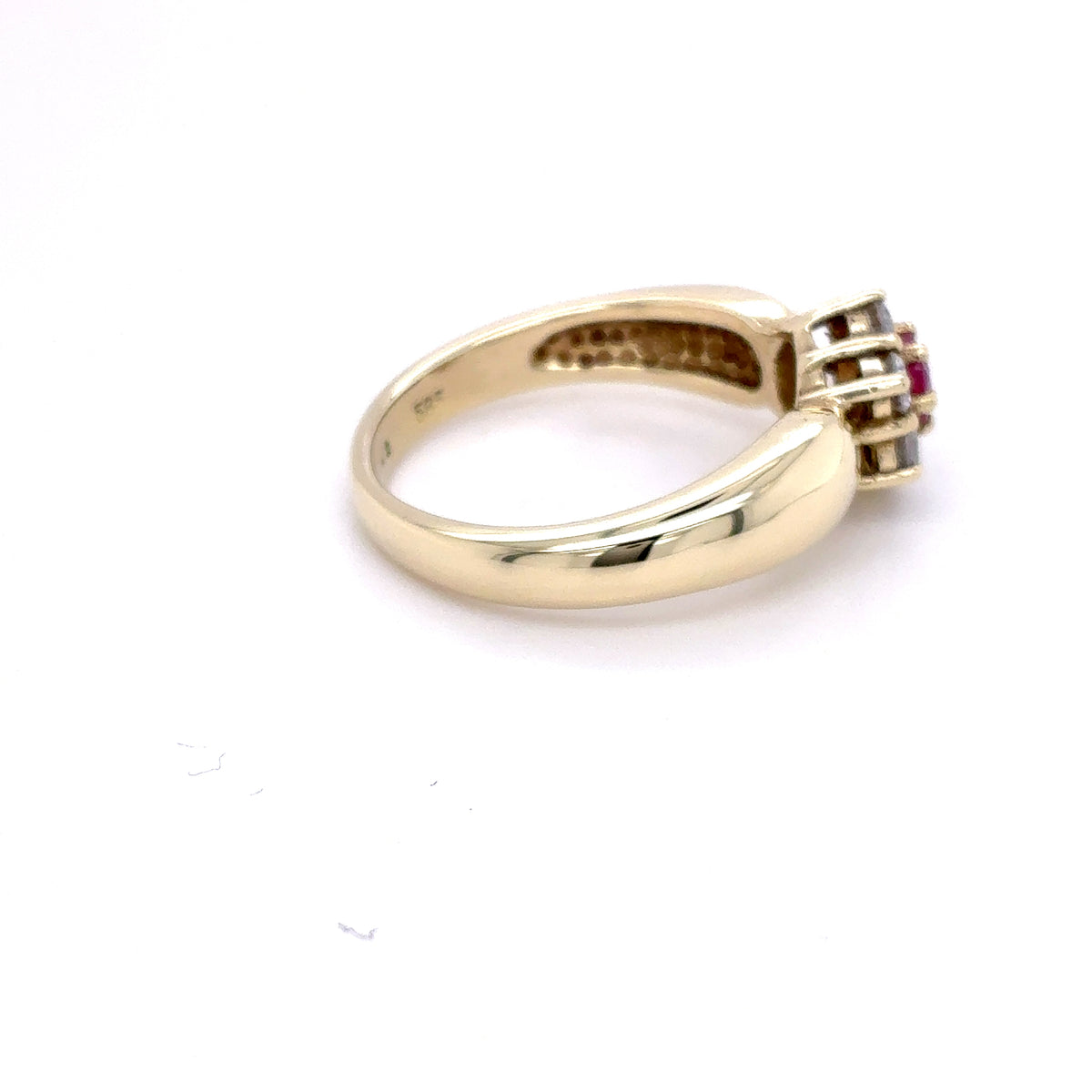 Damenring Gelbgold 585/14kt Brillant Rubin
