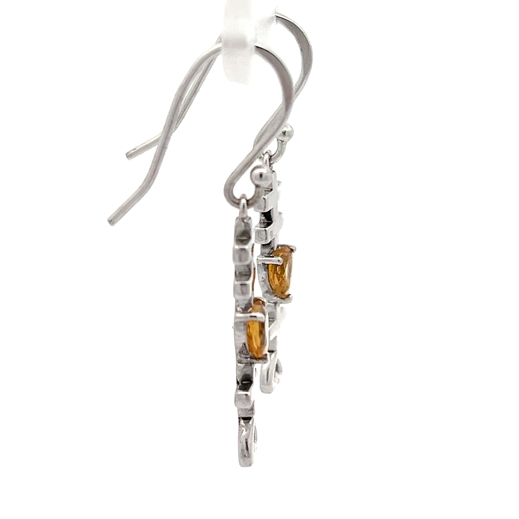 Ohrhänger / Ohrringe Sterling Silber 925 mit Farbstein gelb