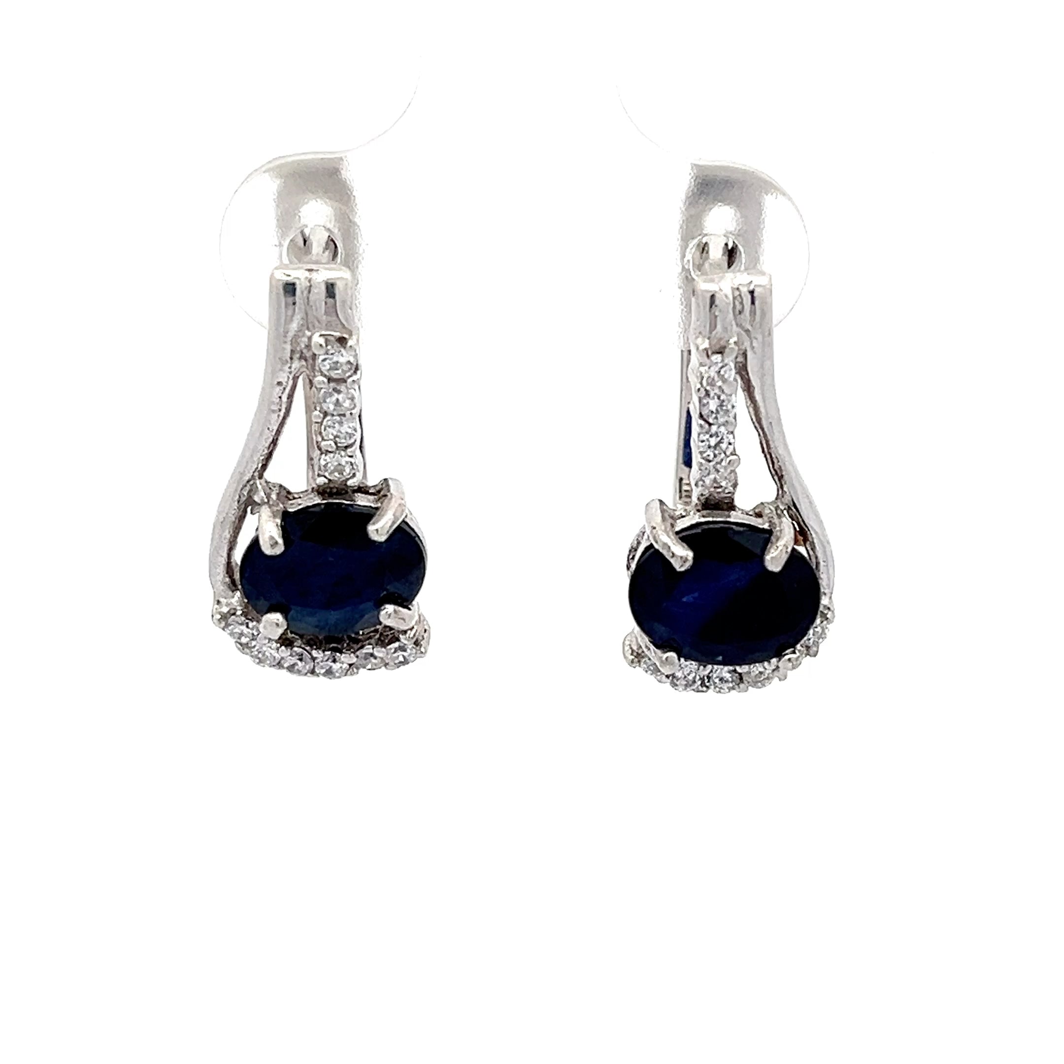 Ohrringe mit blauen Steinen und Zirkonia Sterling Silber 925