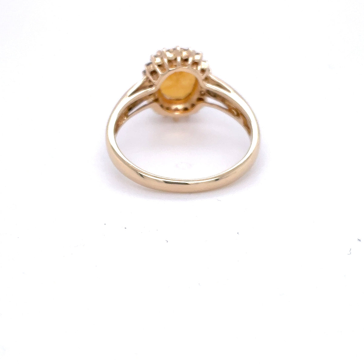 Citrin Brillant Ring Gelbgold 585 Gold 14kt Gr. 55