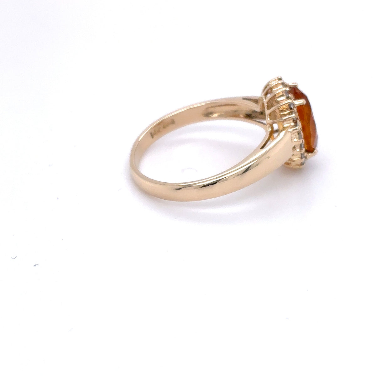 Citrin Brillant Ring Gelbgold 585 Gold 14kt Gr. 55