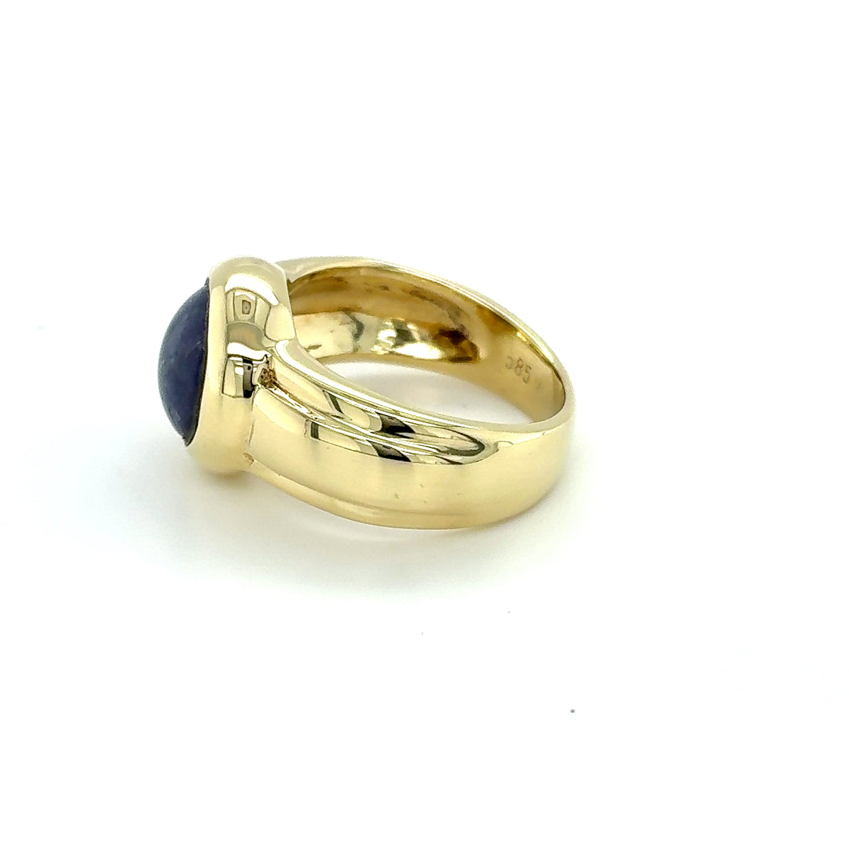 Achat Blau Ring Gelbgold 585/14kt Gold Gr. 52