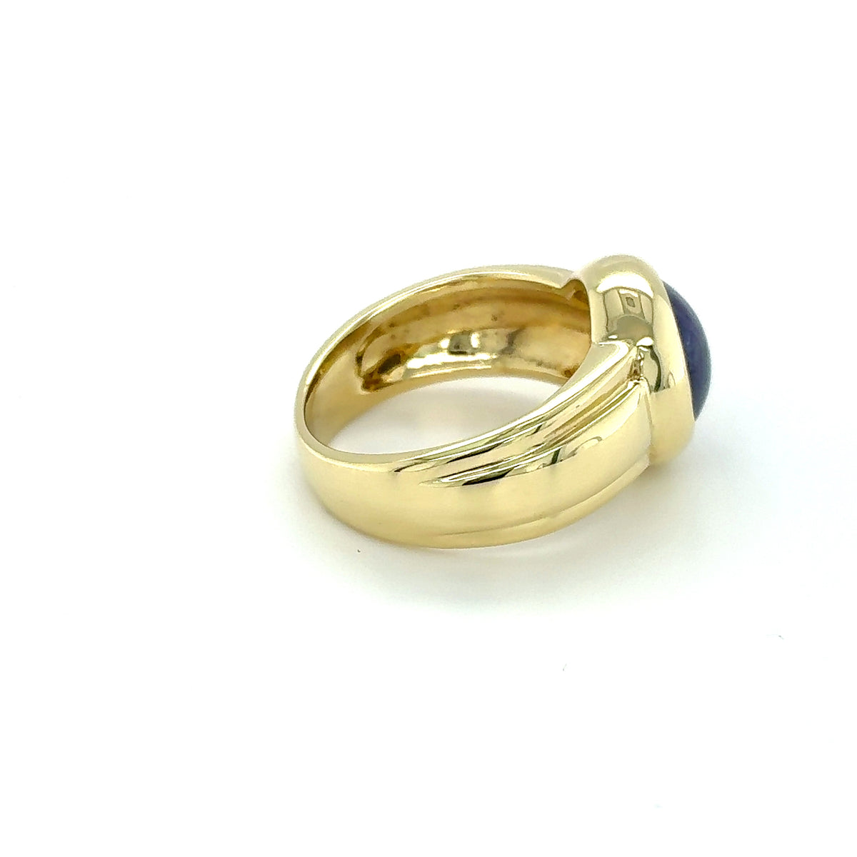 Achat Blau Ring Gelbgold 585/14kt Gold Gr. 52