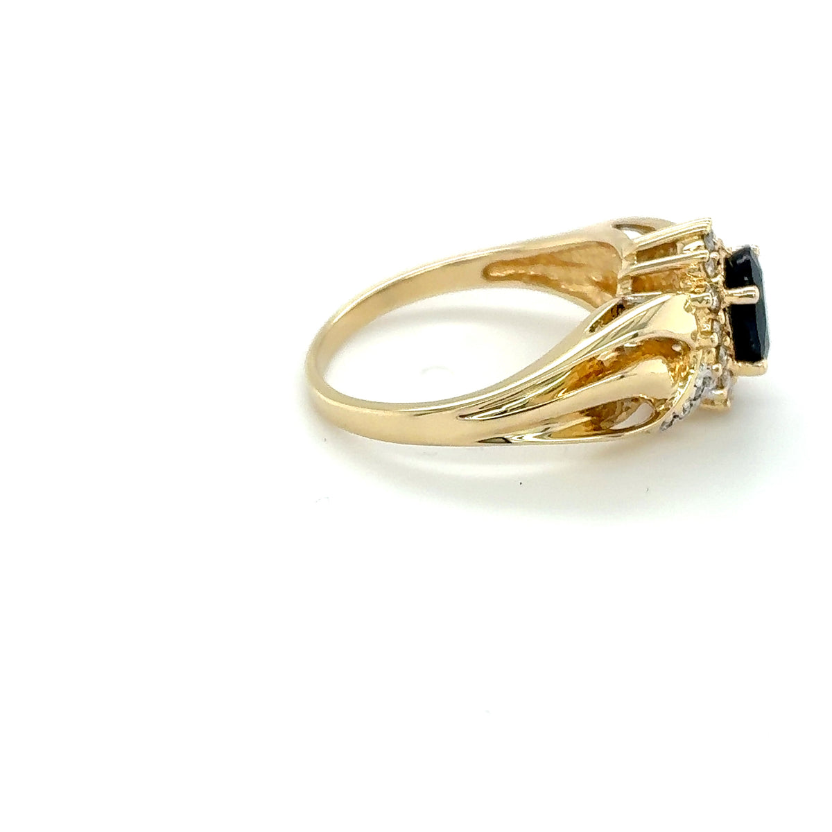 Saphir Brillant Ring Gelbgold 585 Gold 14kt Gr.56