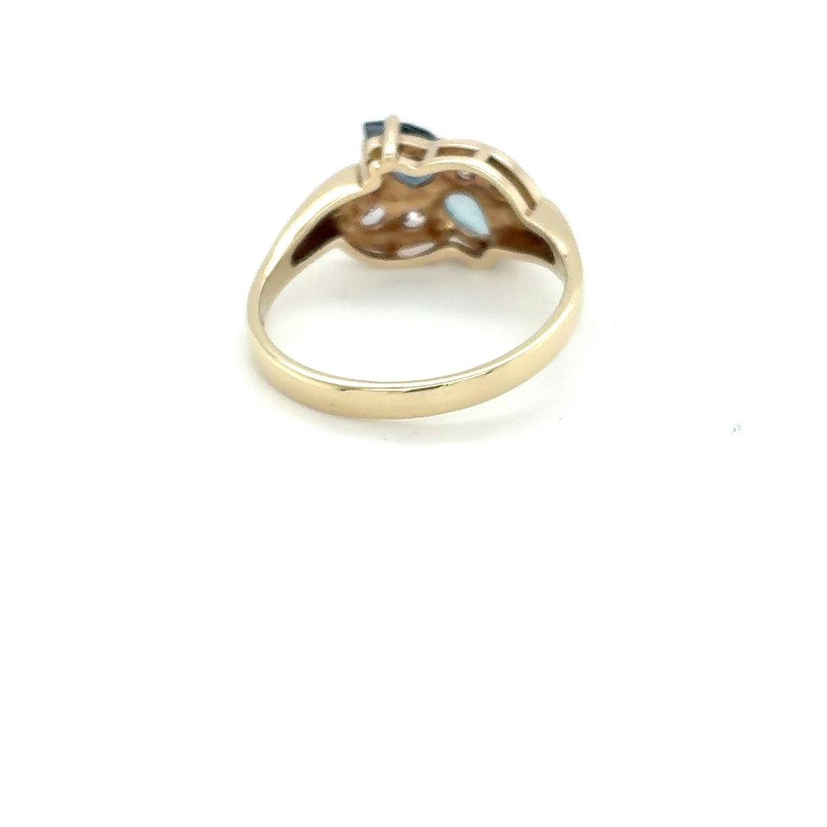 Zirkonia Weiß Blau Ring Gelbgold 333 Gold 8ktGr.57