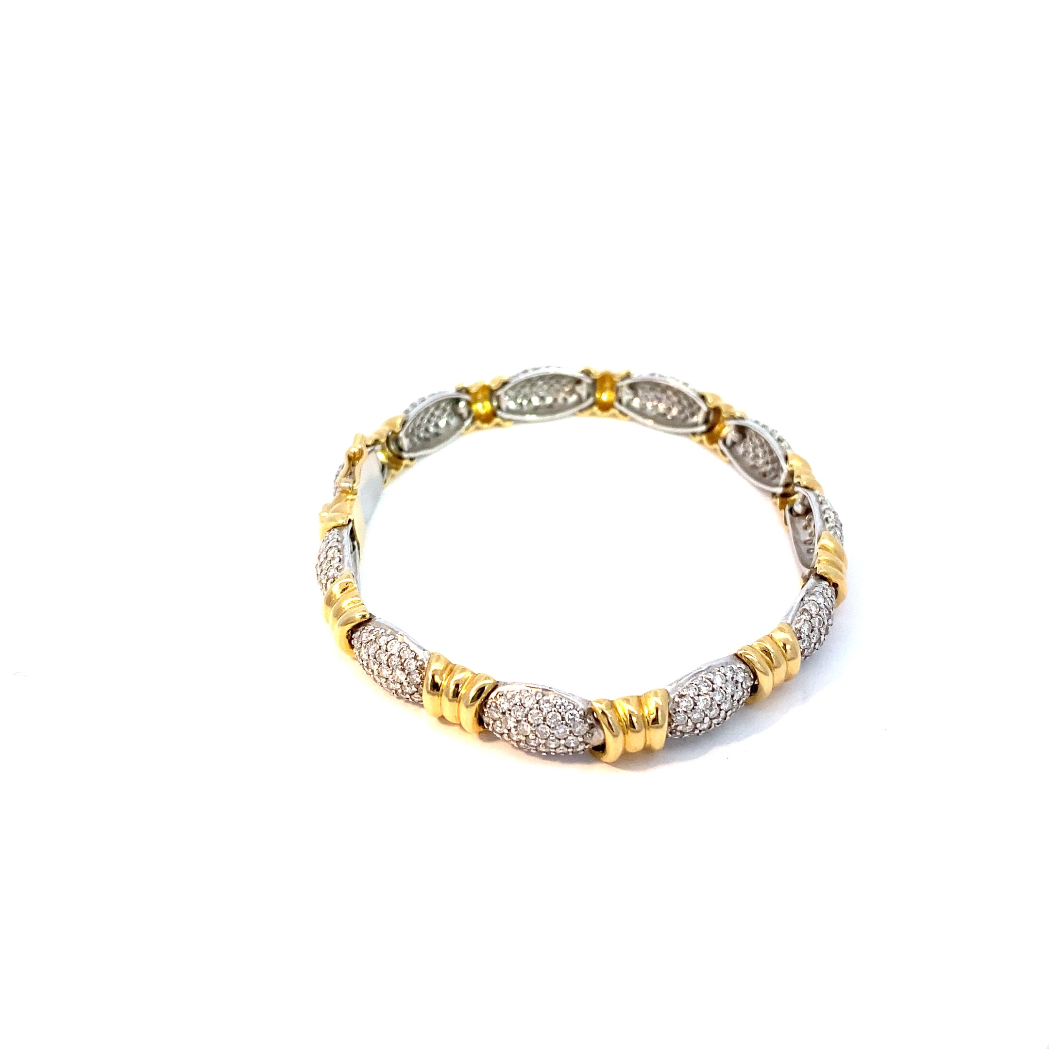 Brillantarmband Gelbgold und Weißgold 750 / 18 kt