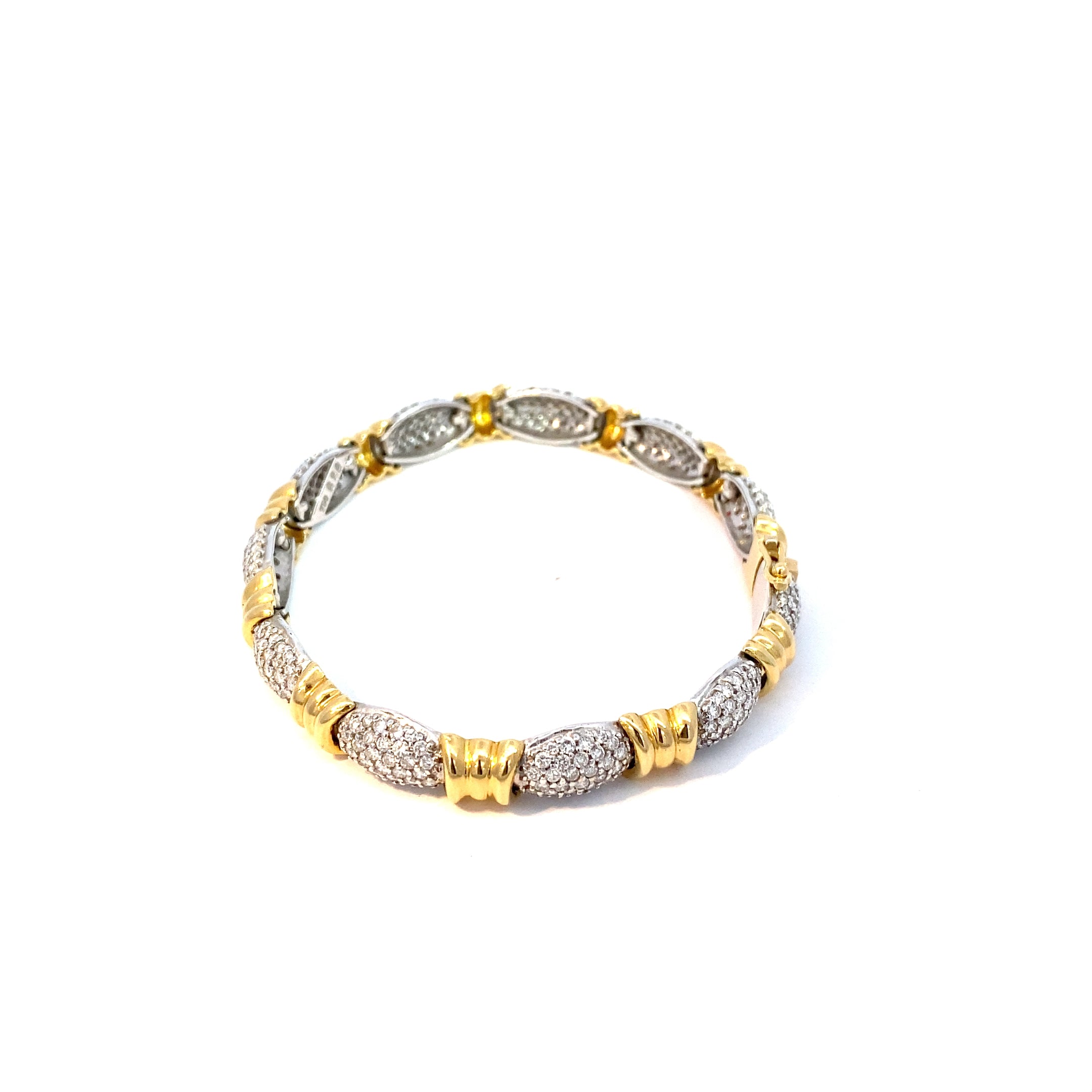 Brillantarmband Gelbgold und Weißgold 750 / 18 kt