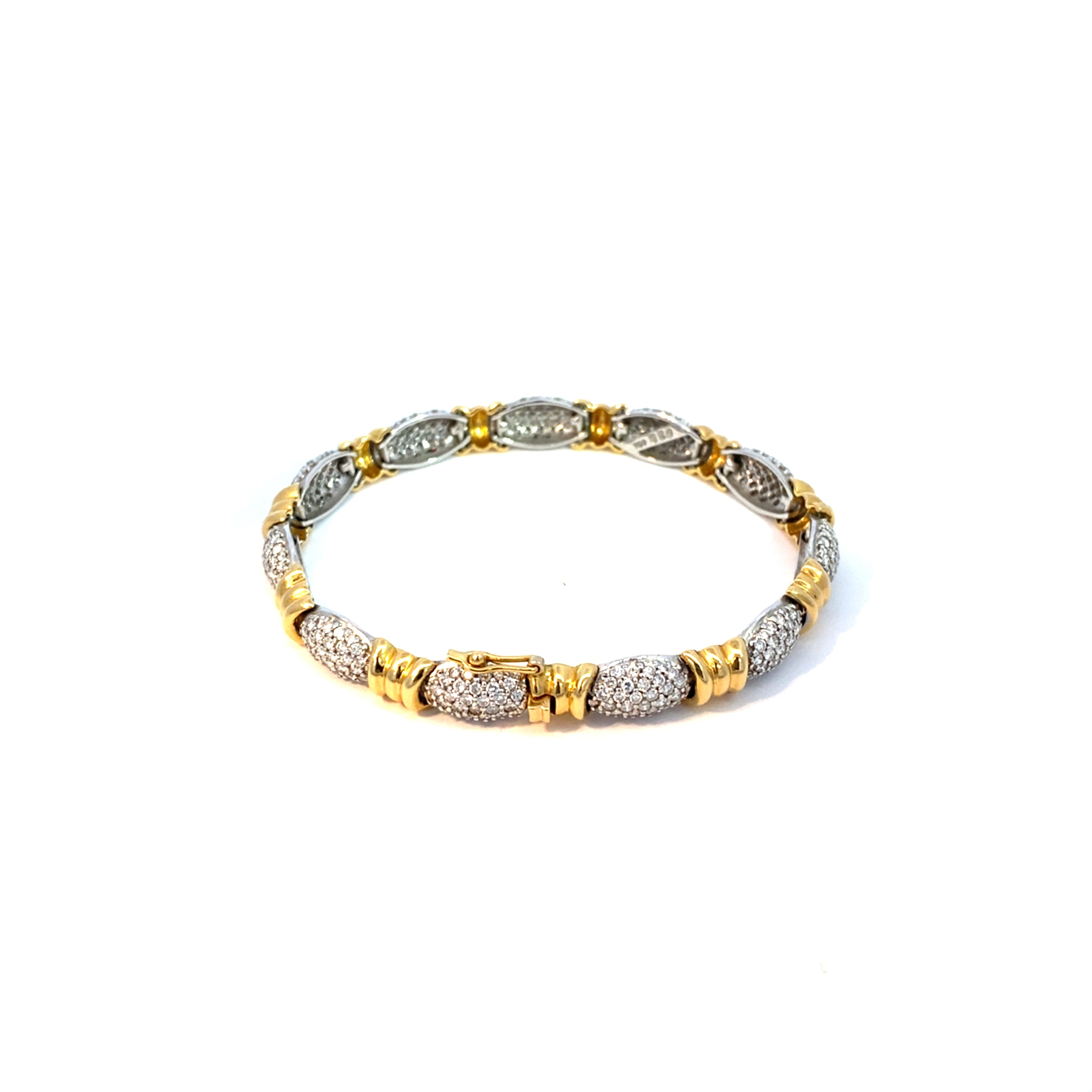 Brillantarmband Gelbgold und Weißgold 750 / 18 kt