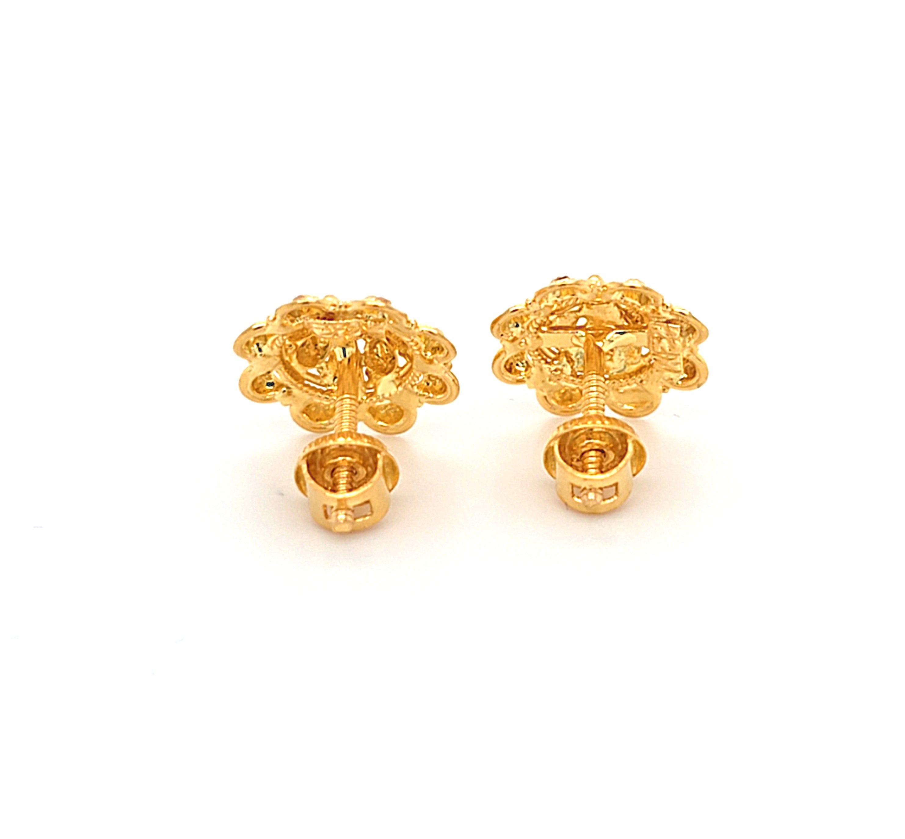 Damen Ohrstecker Gelbgold Blume Stecker 916 22 kt. Schmuck