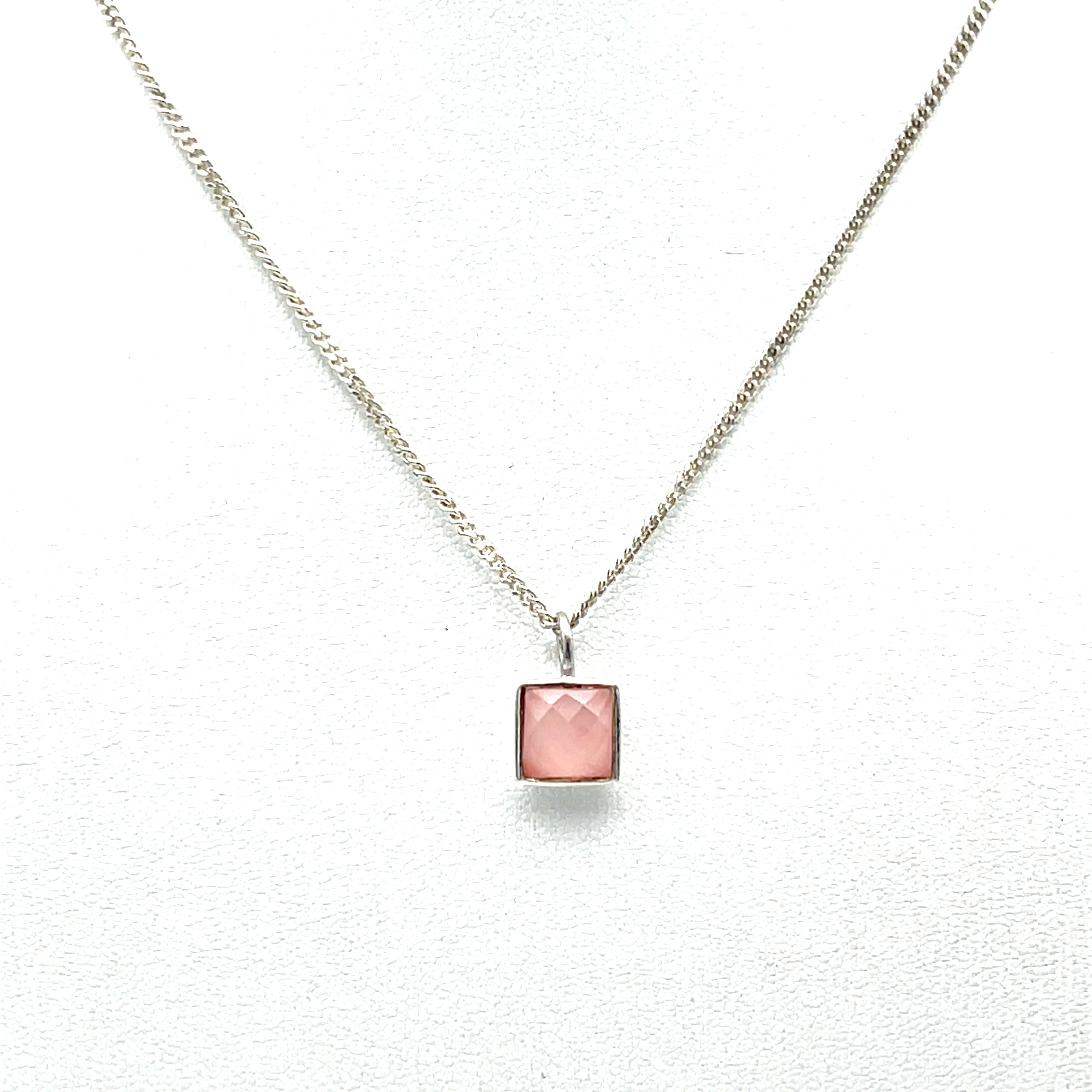 Kette Sterling Silber 925 mit rosa Anhänger