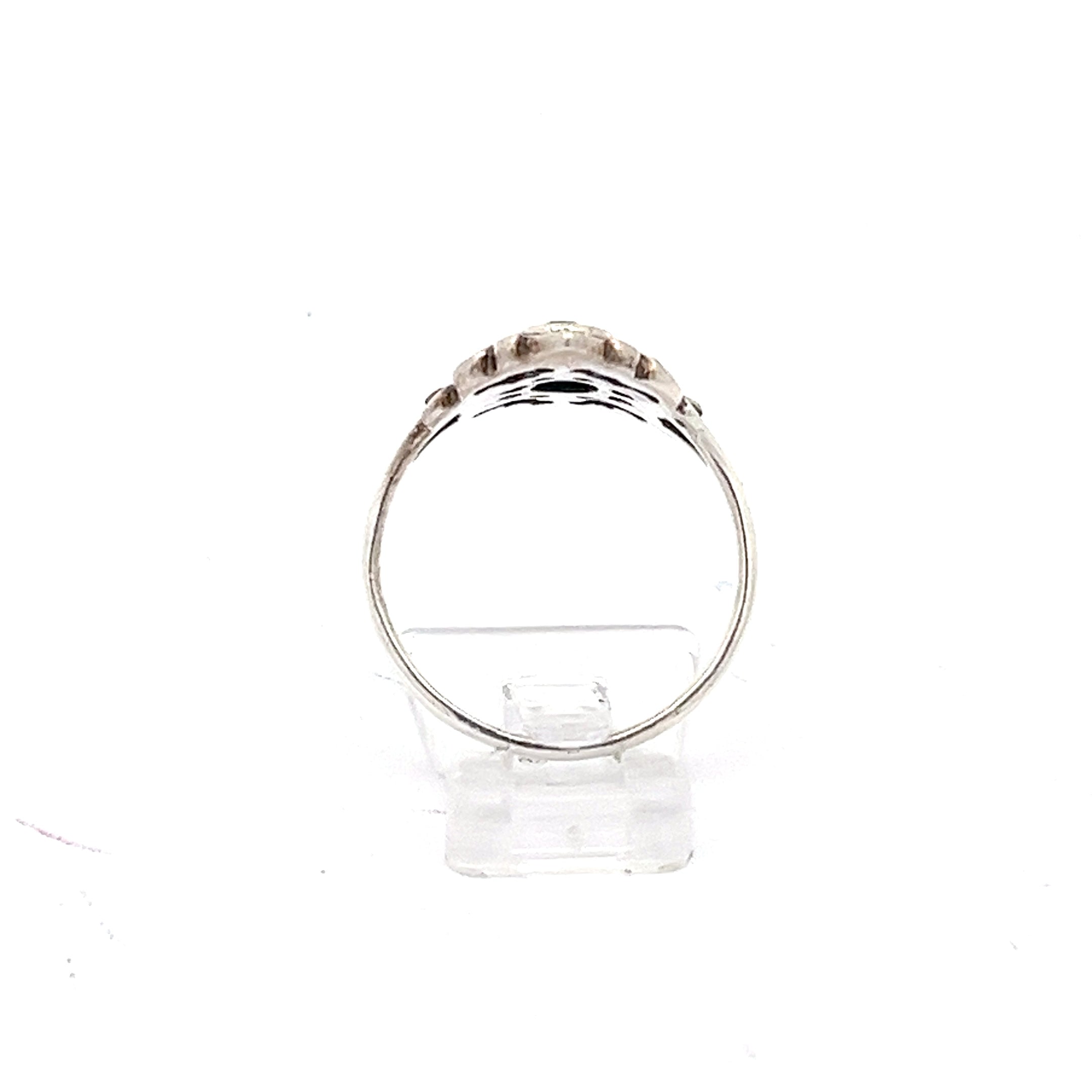 Art Deco Ring mit grünem Stein Silber 925 *57