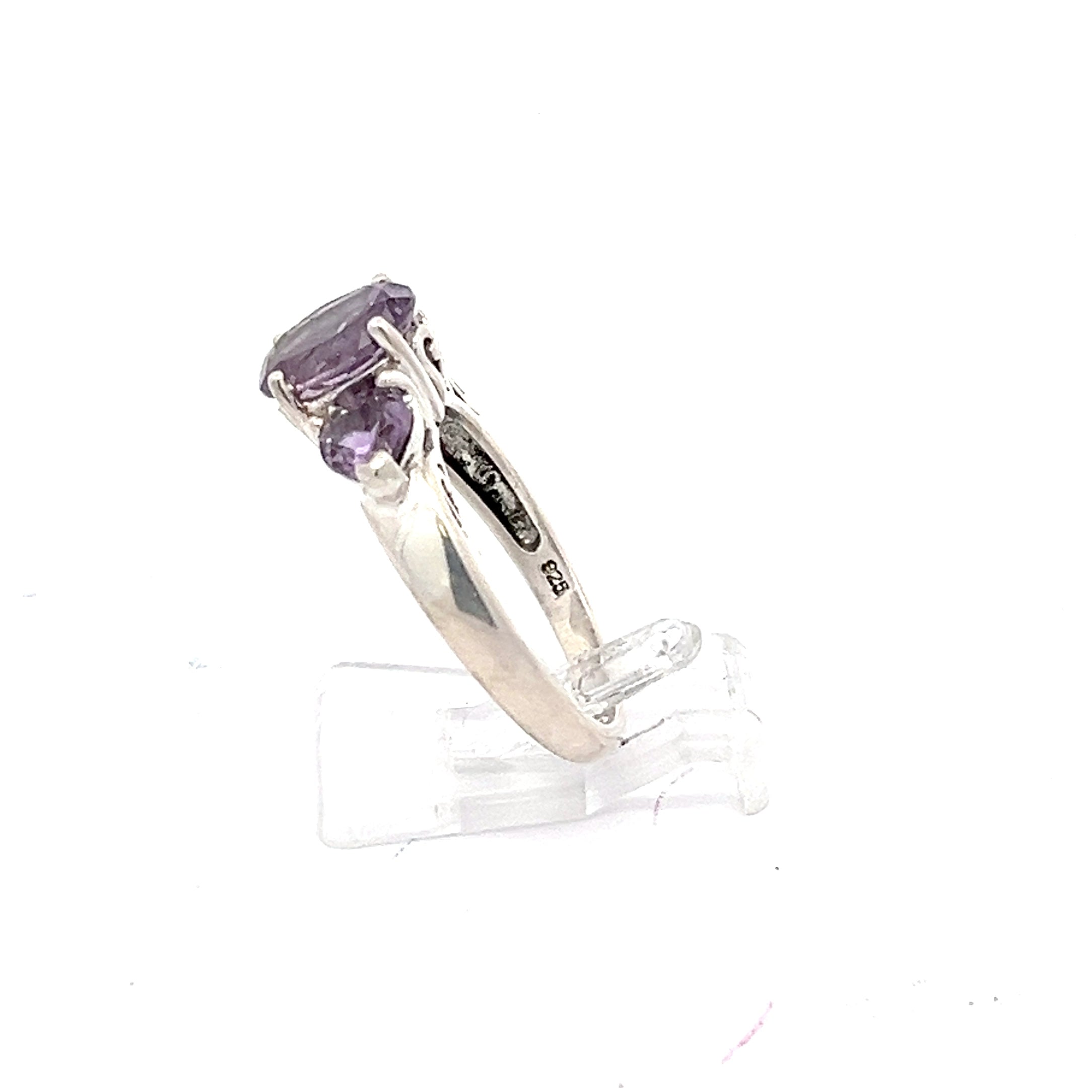 Damen Ring Sterling Silber 925 mit lila Steinen *57