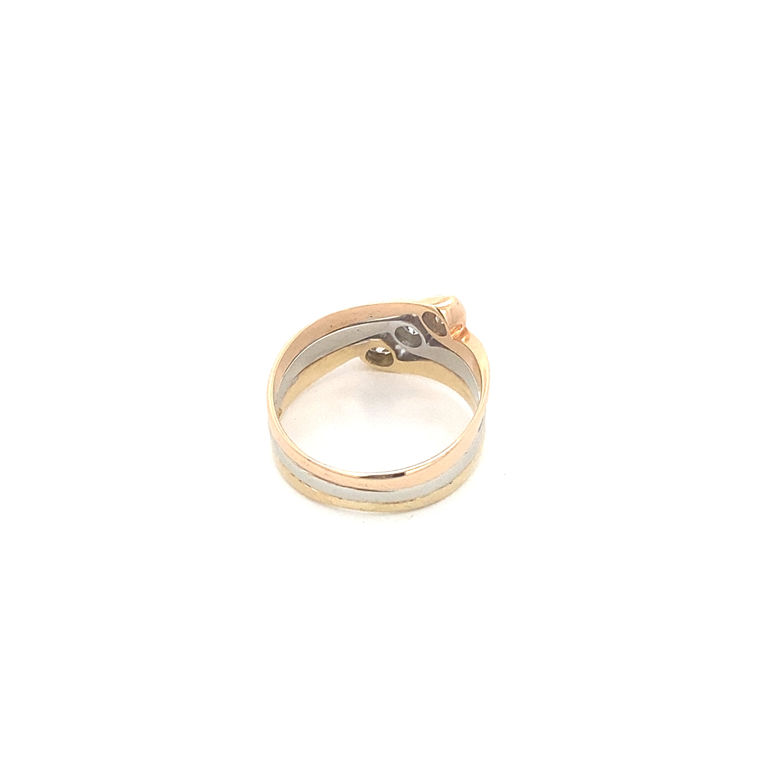 Brillantring Tricolor 585 / 14 kt