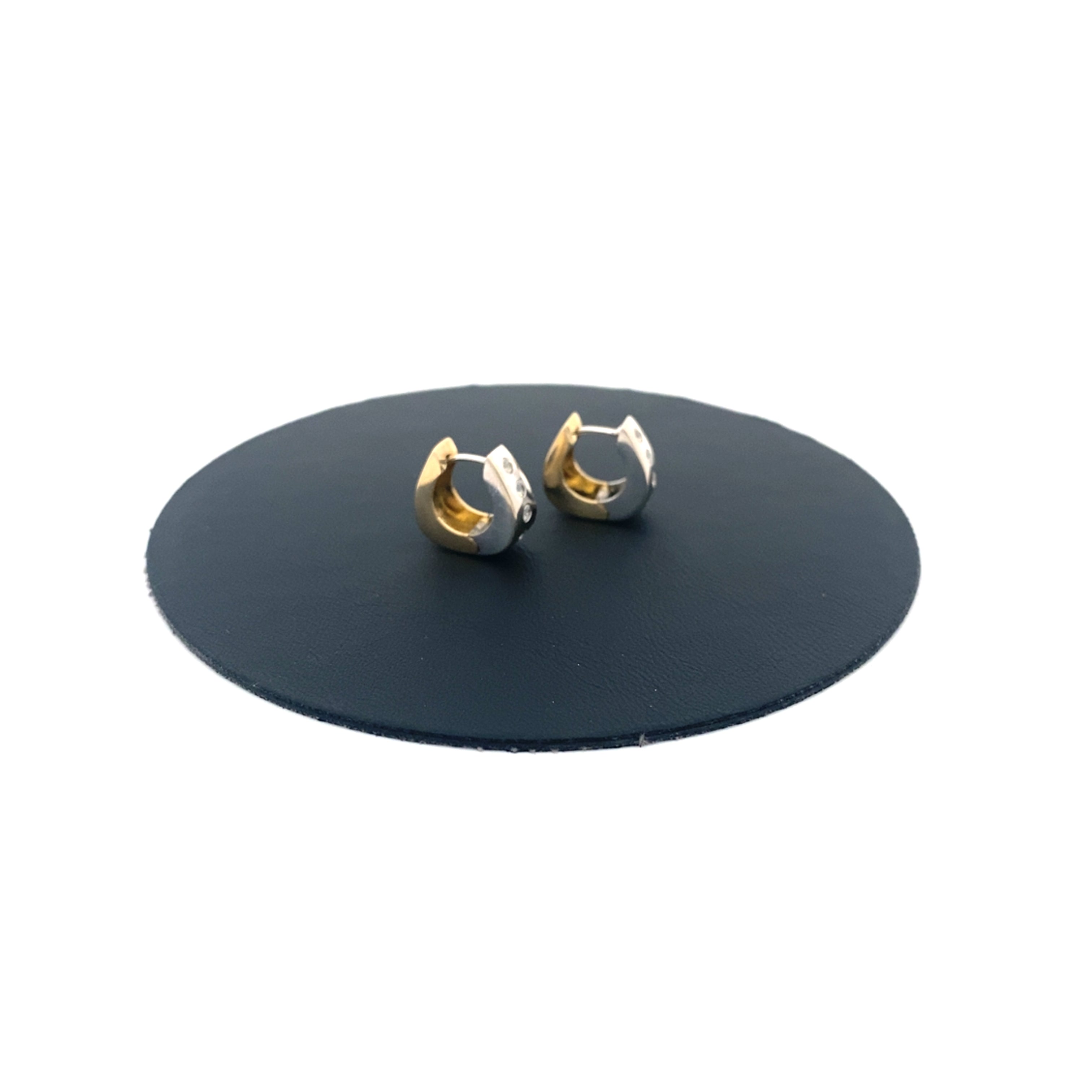Creolen Gelbgold und Weißgold 585 / 14 kt