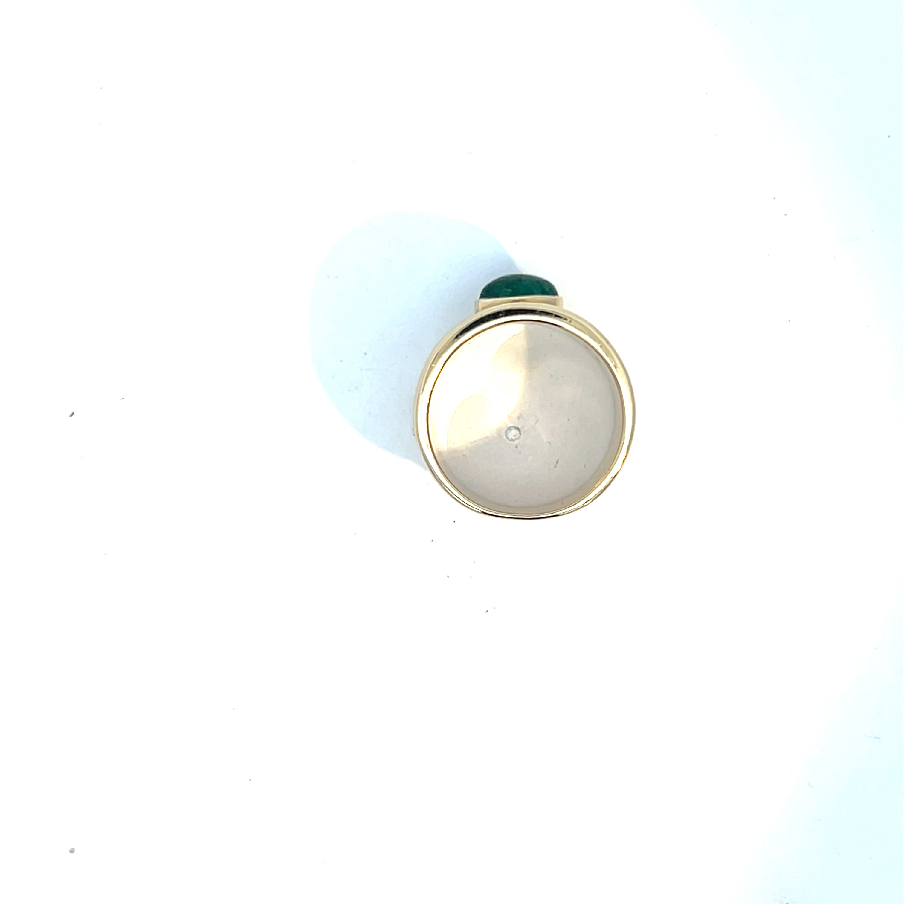 Ring m.St. grün und 12 kleinen Brillanten Gr.58