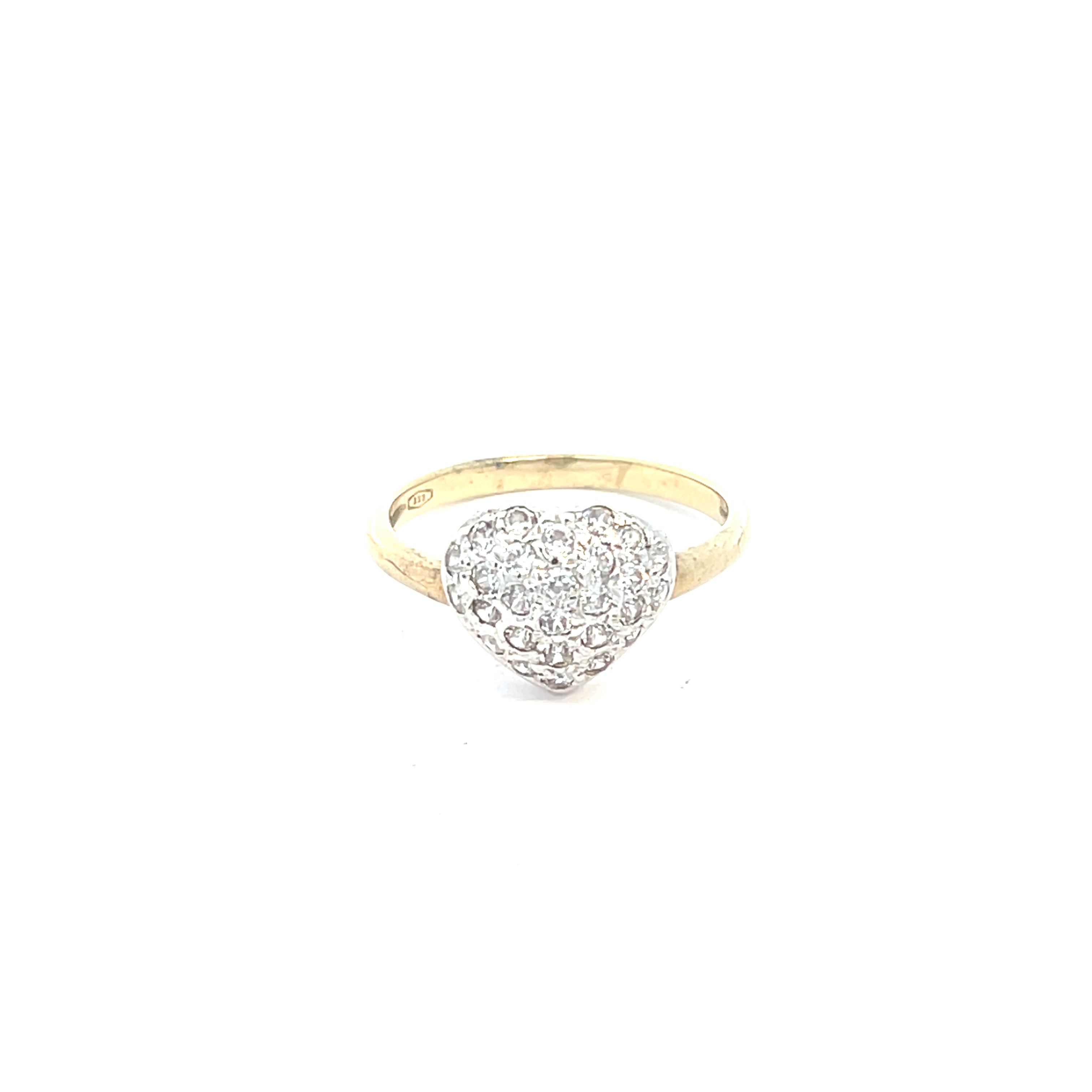 Damenring "Herz" Gelbgold und Weißgold 333 / 9 kt