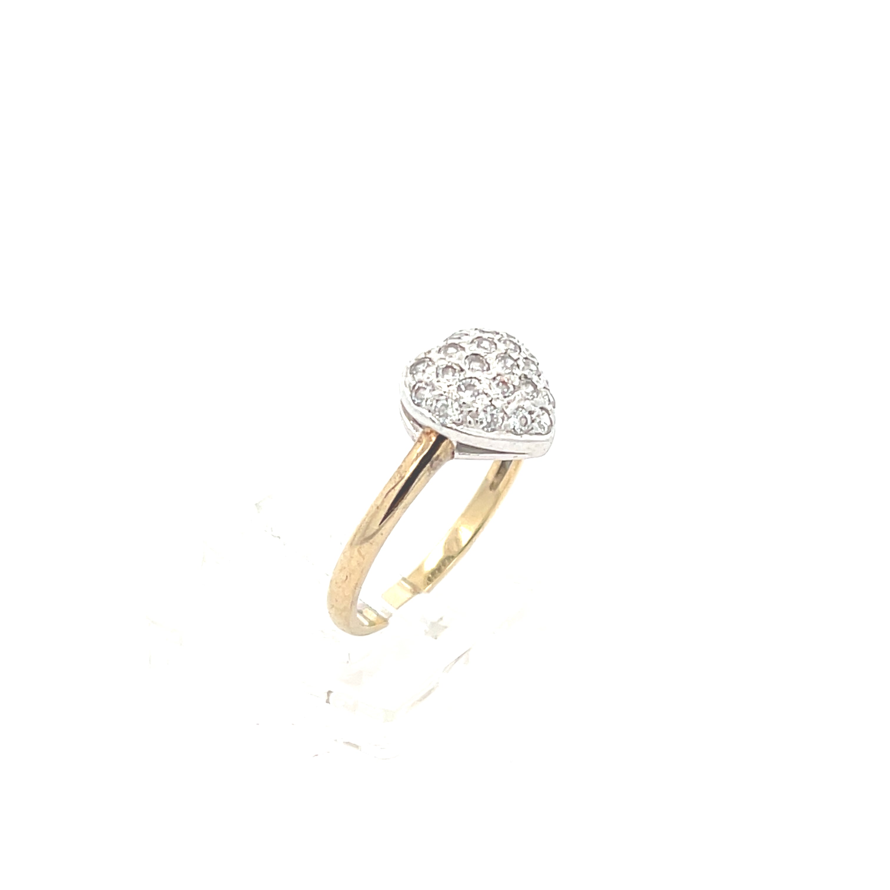 Damenring "Herz" Gelbgold und Weißgold 333 / 9 kt