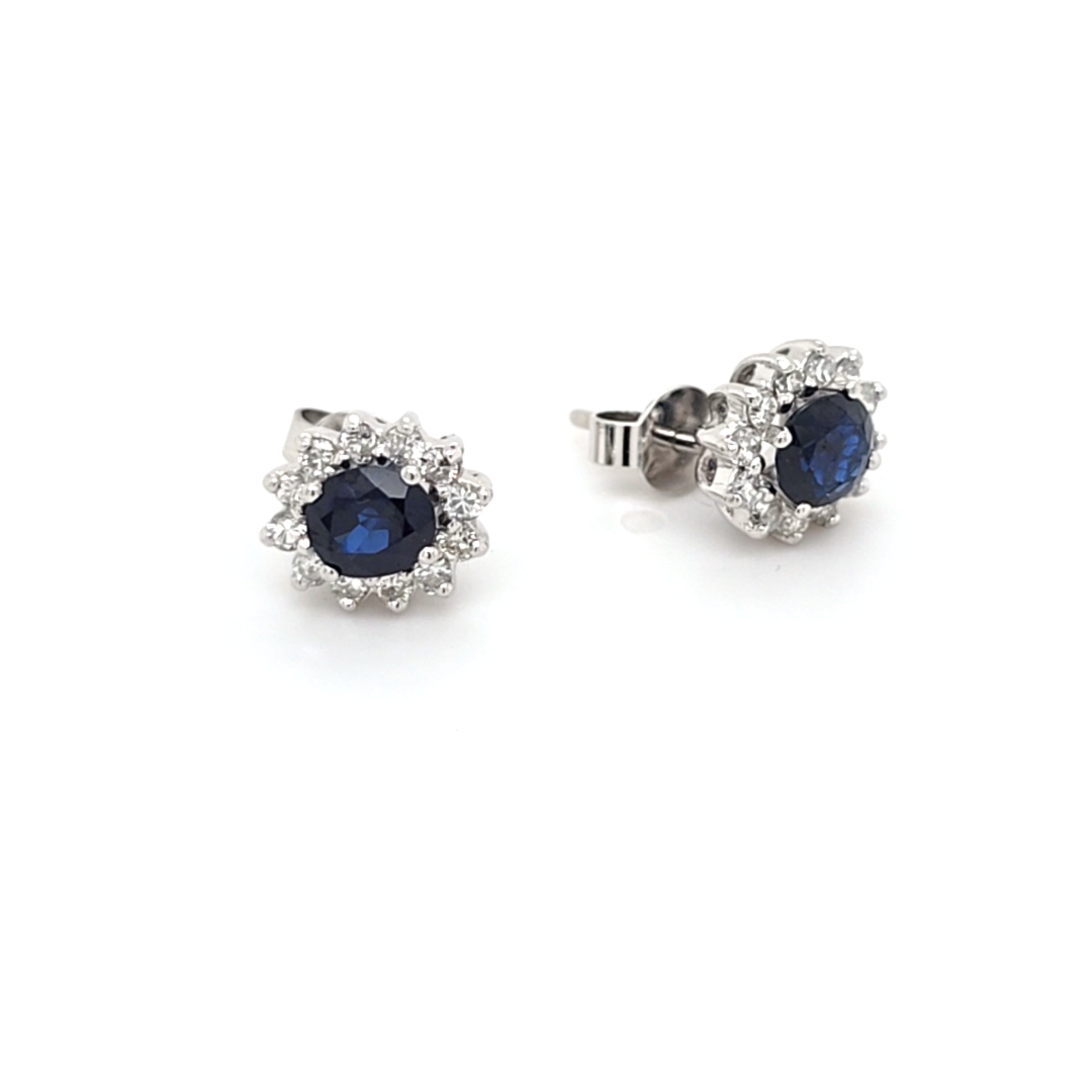 Ohrstecker Weißgold 585 14kt Brillanten Smaragd Damen Schmuck