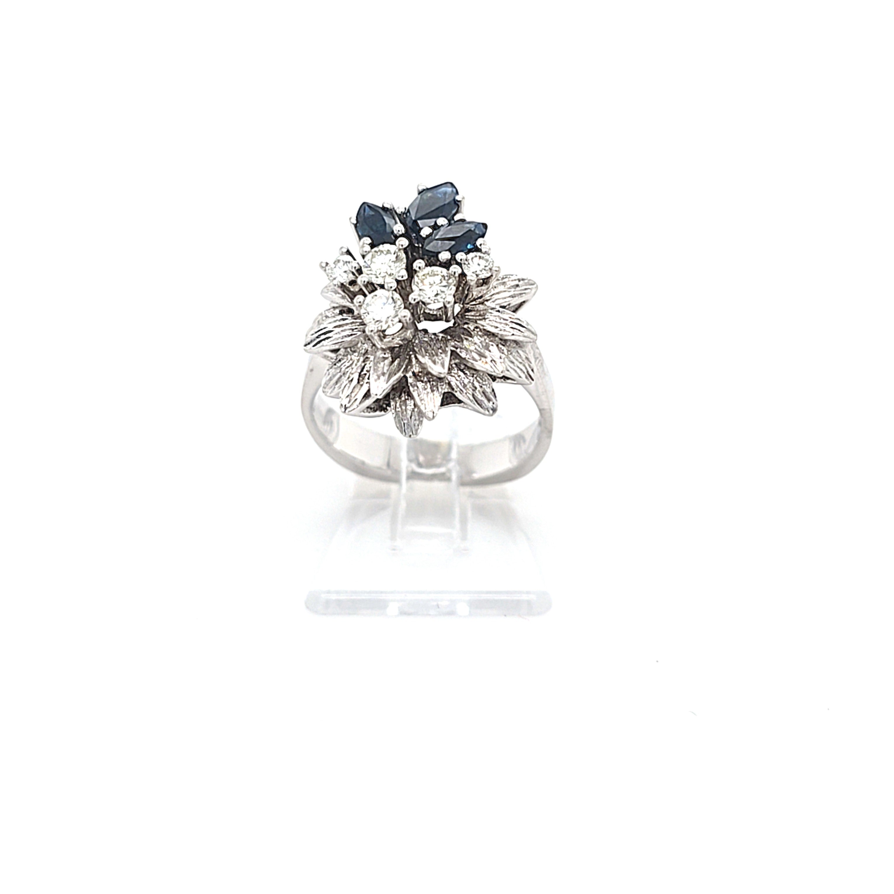 Ring Gold 585 14 kt Brillanten Saphir Damen