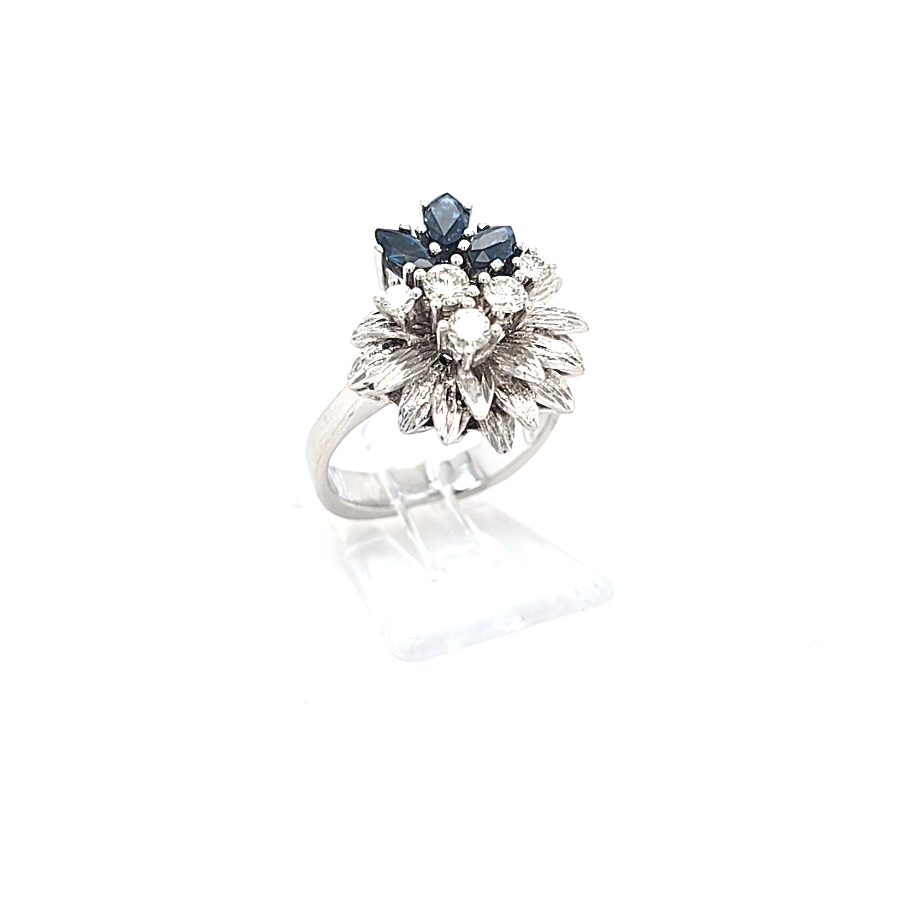 Ring Gold 585 14 kt Brillanten Saphir Damen