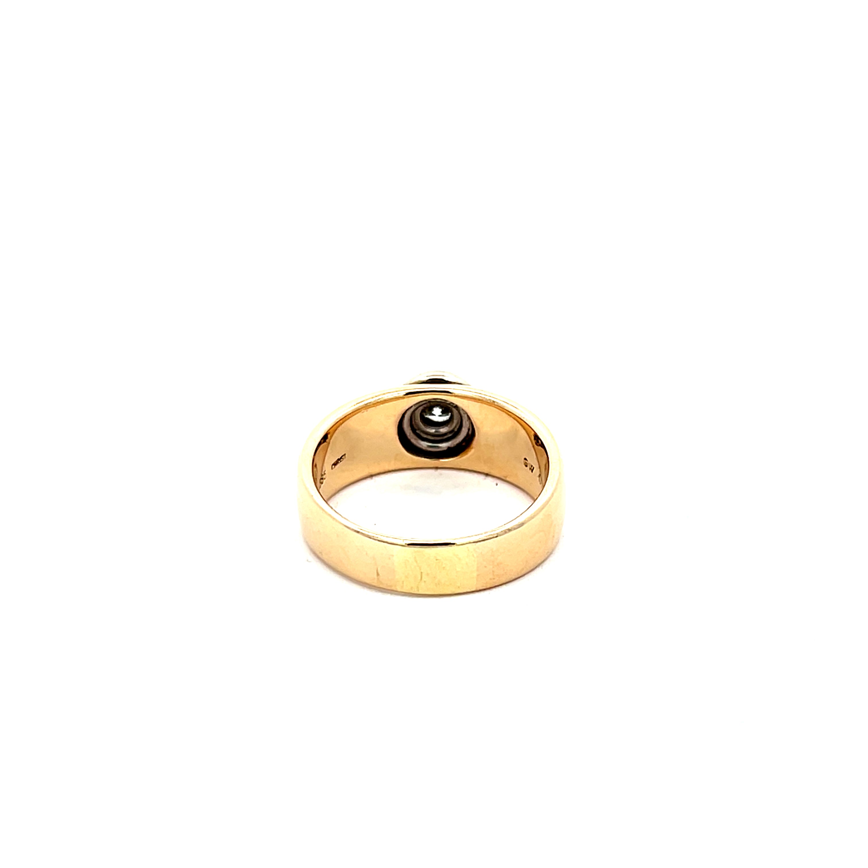 Brillantring Gelbgold und Weißgold 585 / 14 kt